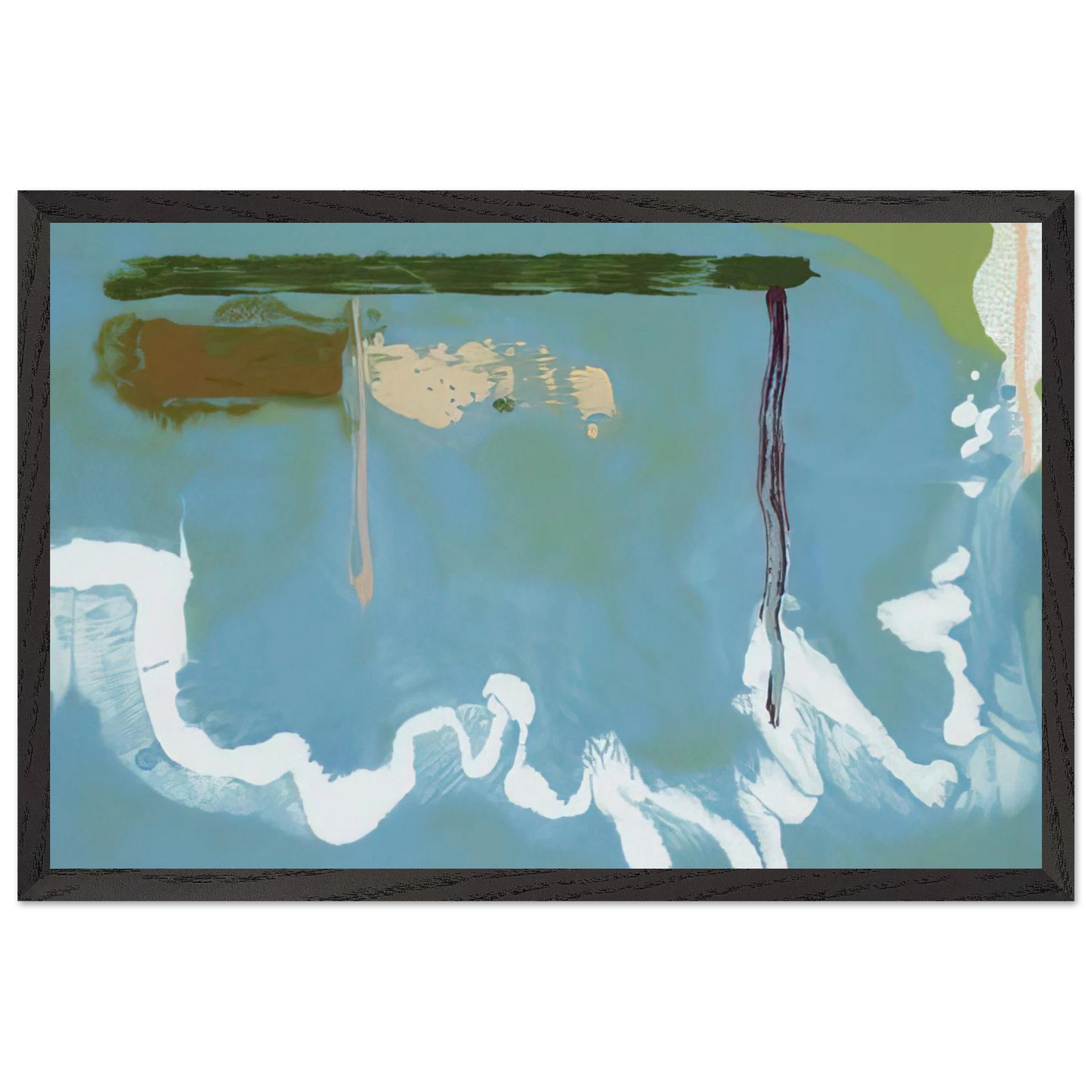 Helen Frankenthaler - Skywriting - 1997 Wall art - 20x25 cm / 8x10 inches - Premium Wooden Framed Poster With Fine Art Paper - Black frame