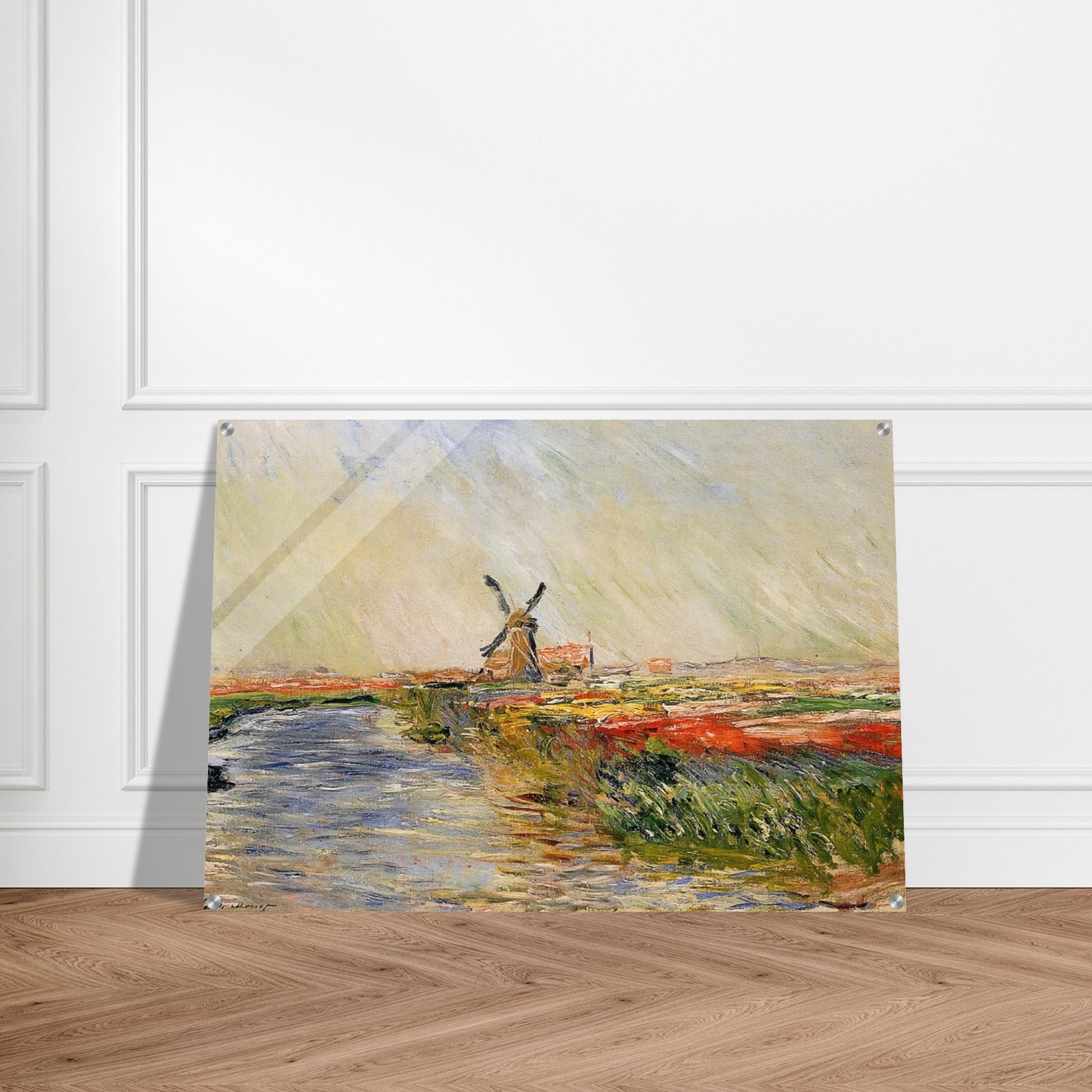 Tulip Field in Holland - claude monet Acrylic Print - 70x100 cm / 28x40″ inches
