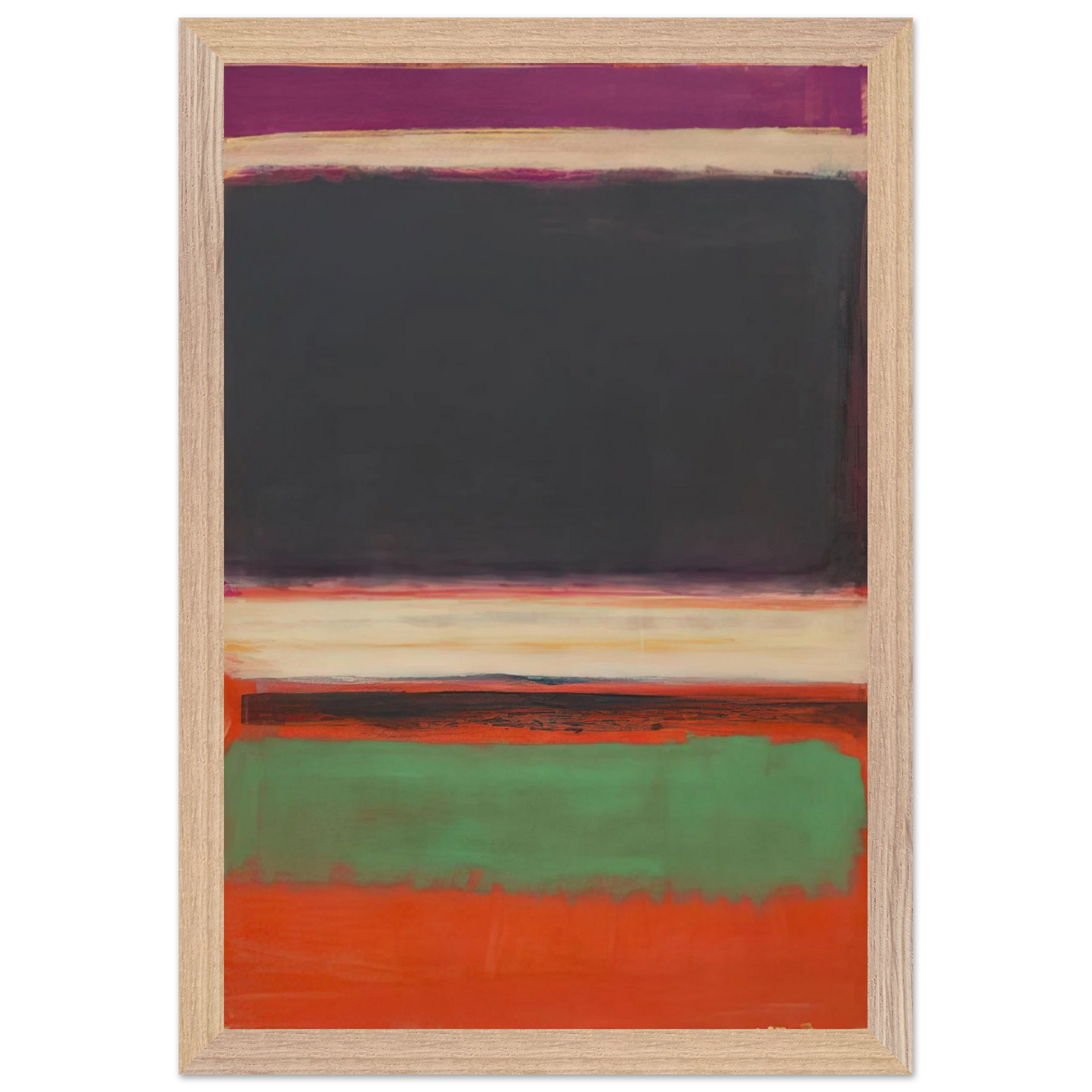 Mark Rothko - No.3No.13 Magenta, Black, Green on Orange - 1949 Wall Art - 21x29.7 cm / 8x12" - Premium Wooden Framed Poster With Fine Art Paper - Black frame