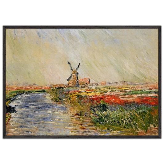 Tulip Field in Holland - claude monet Framed Art Print – Black Wooden Frame - Default Title - -Framed Art Print