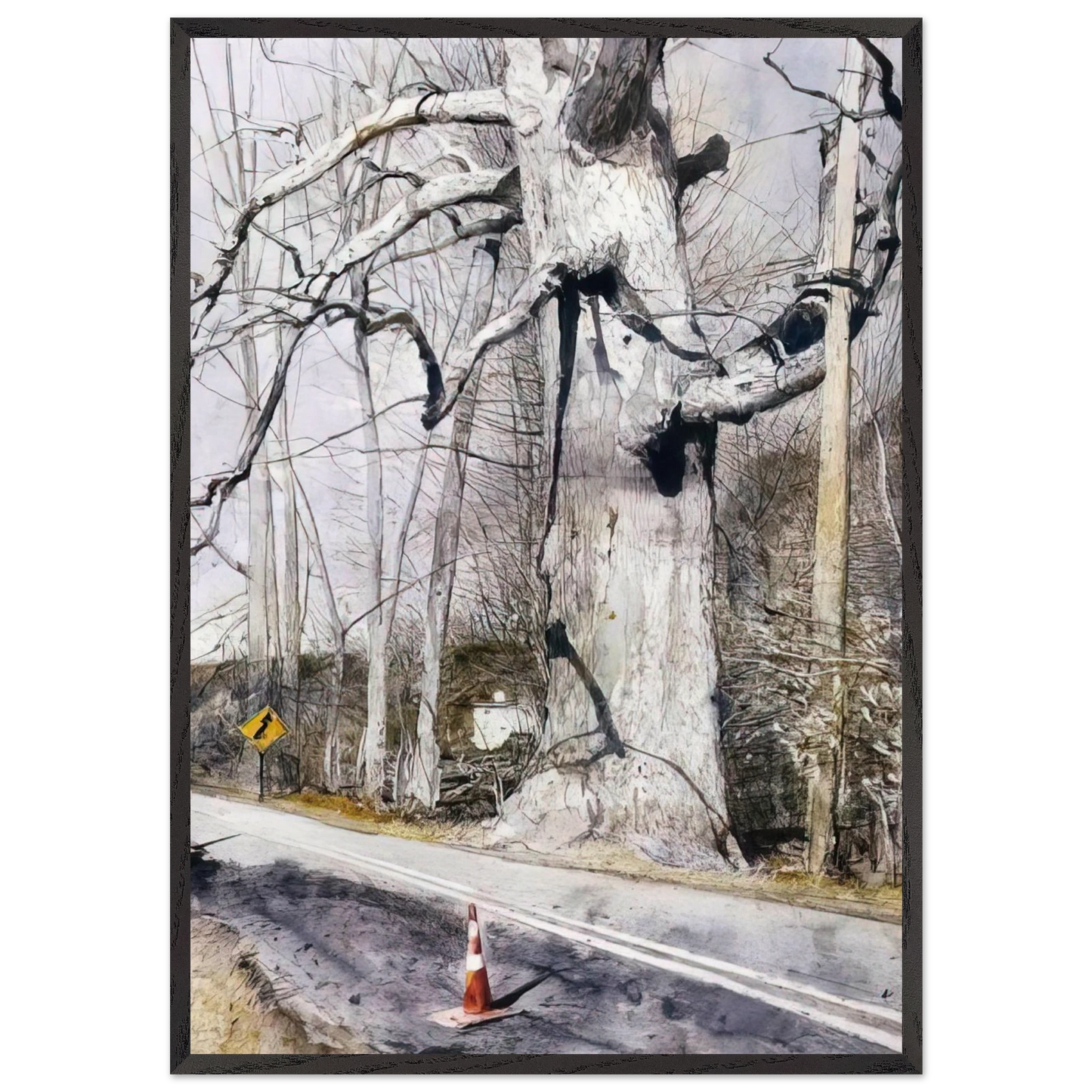 WALKING STICK - Andrew Wyeth Framed Art Print – Black Wooden Frame - Default Title - -Framed Art Print