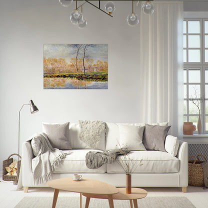 The Banks of the River Epte at Giverny - claude monet Brushed Aluminum Print - 70x100 cm / 28x40 inches | claude monet Aluminum Print | claude monet Prints