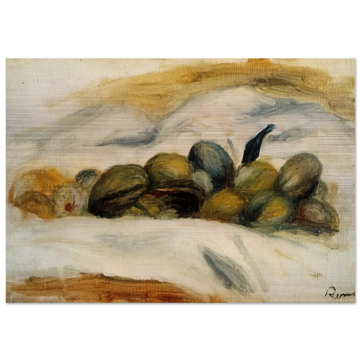 Still Life Almonds and Walnuts - Pierre-Auguste Renoir Brushed Aluminum Print - 70x100 cm / 28x40 inches | Pierre-Auguste Renoir Aluminum Print | Pierre-Auguste Renoir Prints