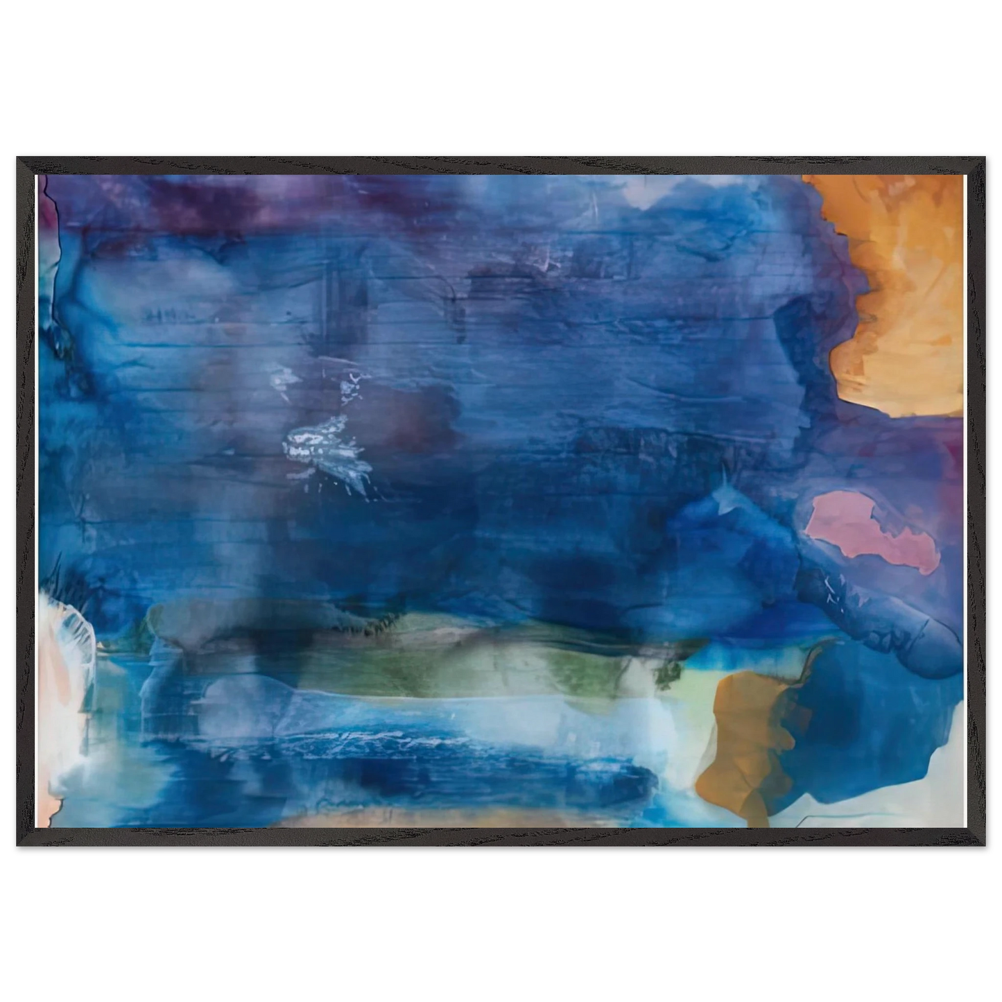 Riverhead 1963-64- - Helen Frankenthaler Framed Art Print – Black Wooden Frame - Default Title - -Framed Art Print