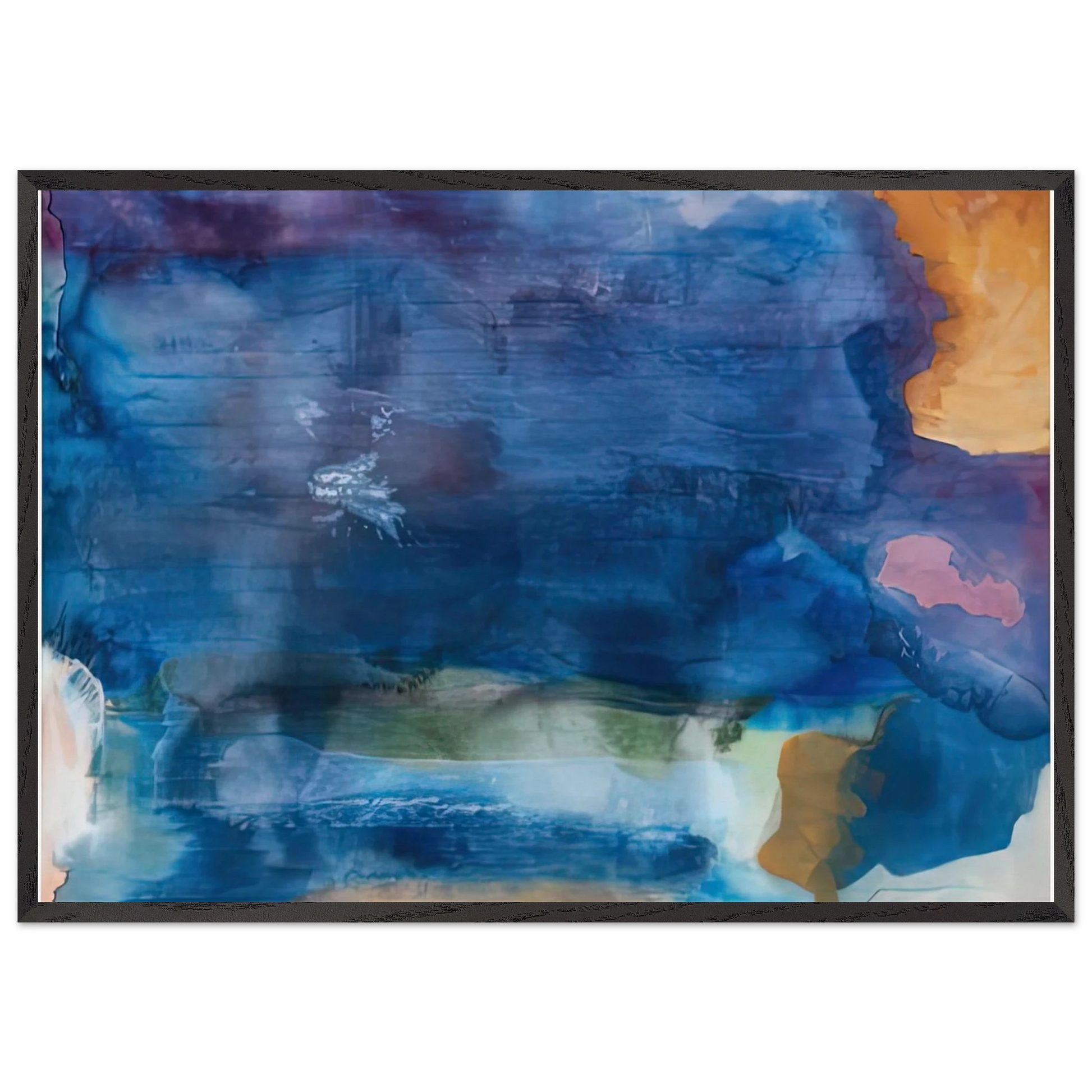 Riverhead 1963-64- - Helen Frankenthaler Framed Art Print – Black Wooden Frame - Default Title - -Framed Art Print
