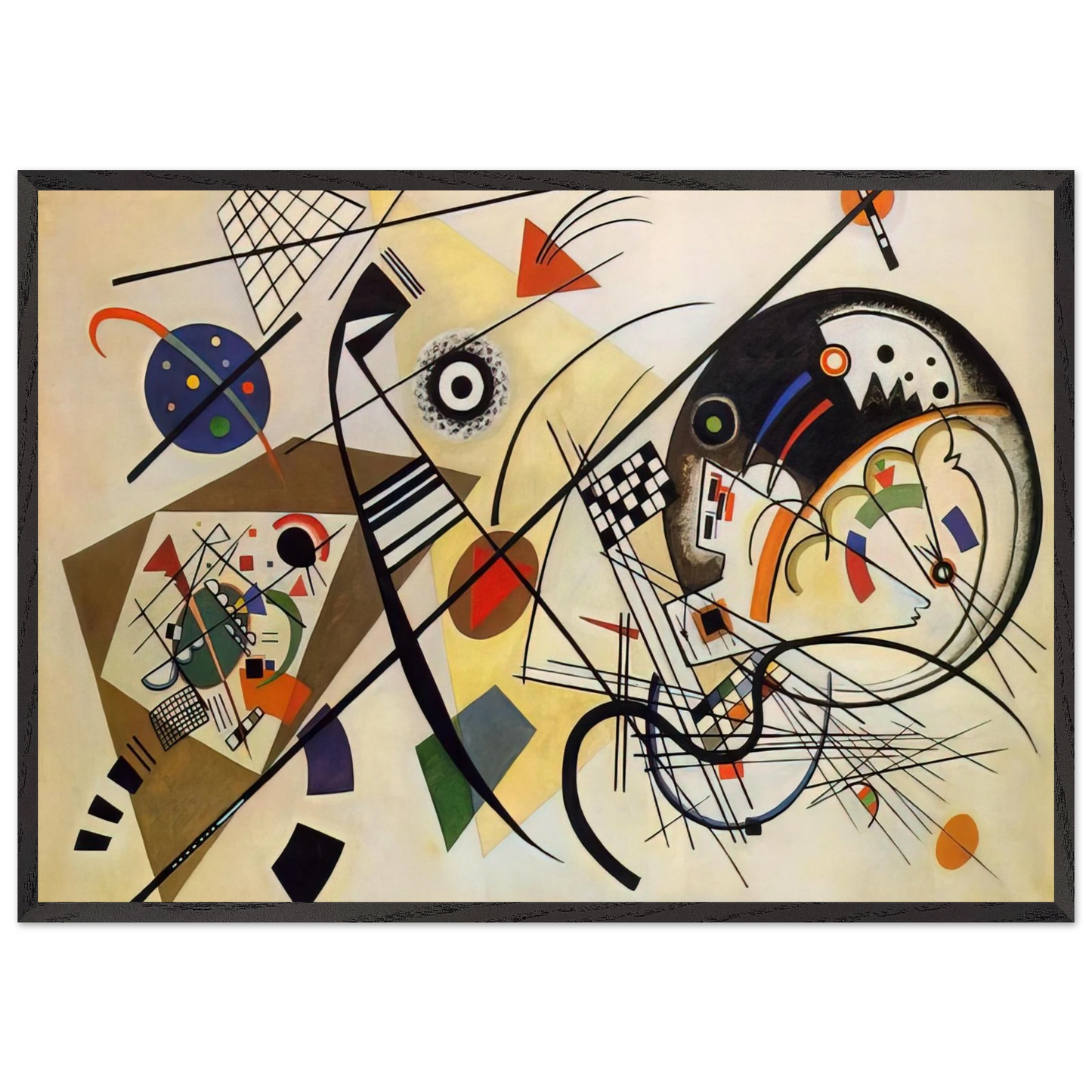 TRANSVERSE LINE 1923 - Wassily Kandinsky Framed Art Print – Black Wooden Frame - Default Title - -Framed Art Print
