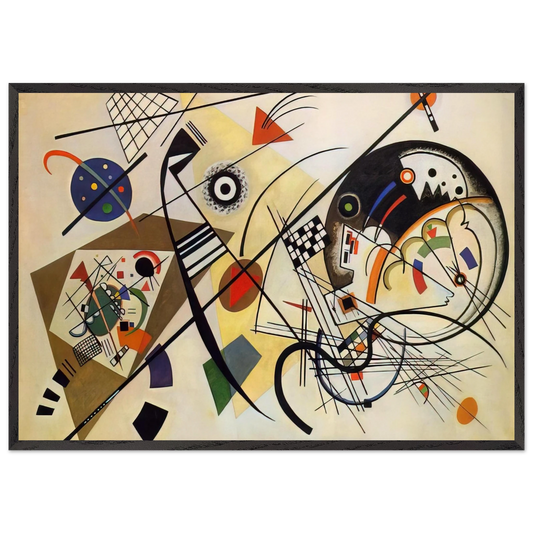 TRANSVERSE LINE 1923 - Wassily Kandinsky 70x100 cm / 28x40 inches Framed Art Print – Black Wooden Frame