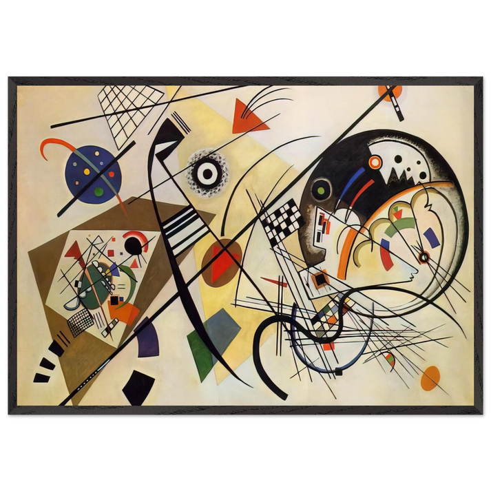 TRANSVERSE LINE 1923 - Wassily Kandinsky 70x100 cm / 28x40 inches Framed Art Print – Black Wooden Frame