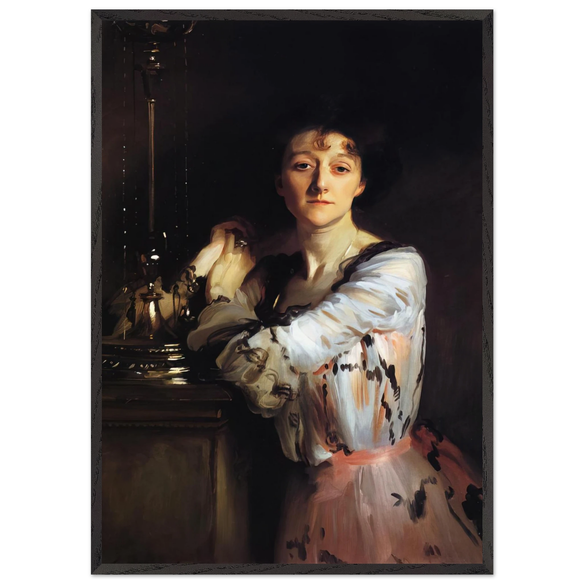Mrs Charles Russell - John Singer Sargent Framed Art Print – Black Wooden Frame - Default Title - -Framed Art Print