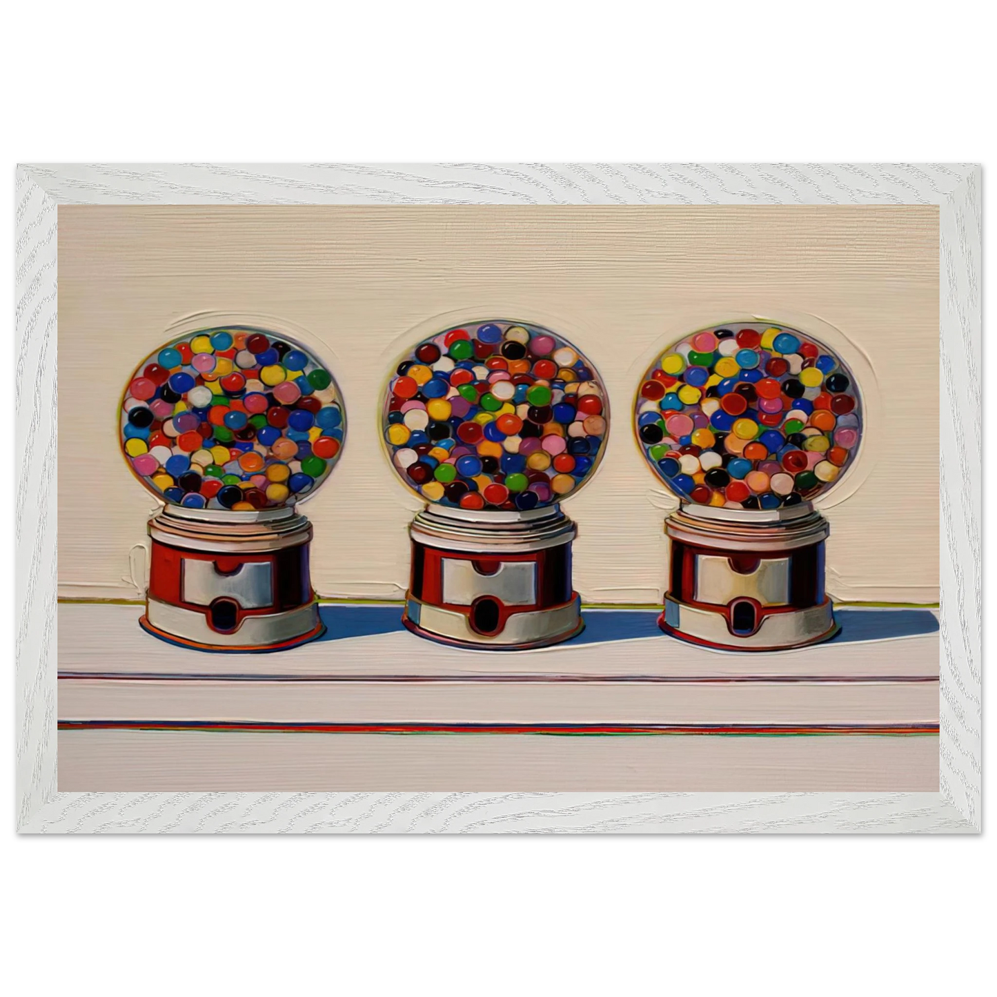 Wayne Thiebaud - Three Machines - 1963 Wall Art - 60x80 cm / 24x32 inches - Fine Art Poster - -