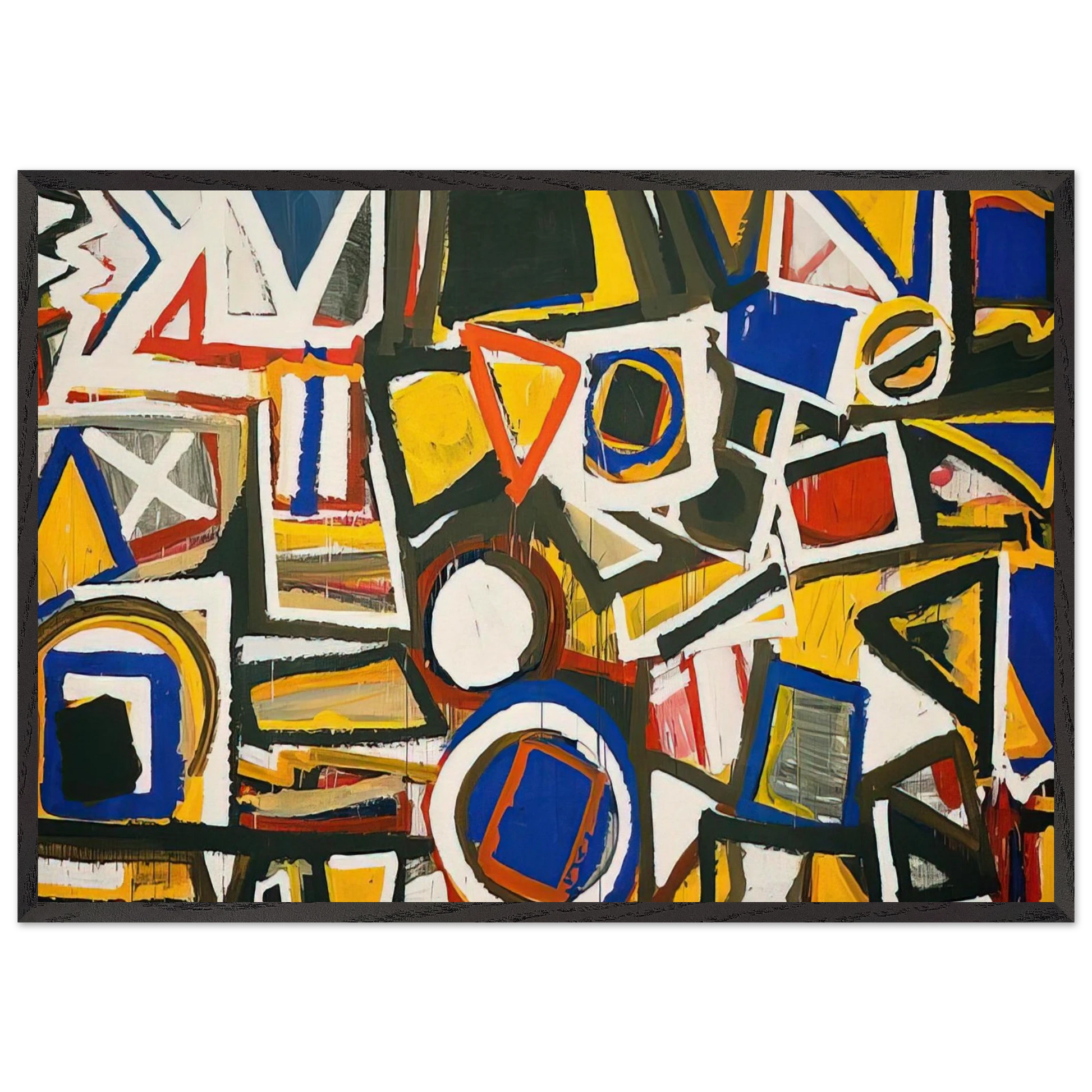 Taxi Cab II - Al Held Framed Art Print – Black Wooden Frame - Default Title - -Framed Art Print