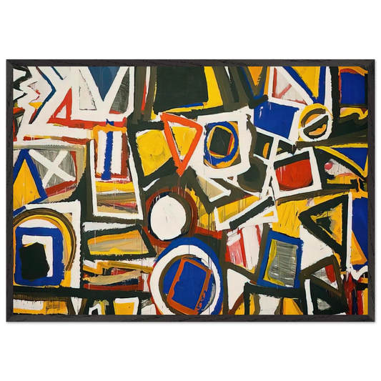 Taxi Cab II - Al Held Framed Art Print – Black Wooden Frame - Default Title - -Framed Art Print