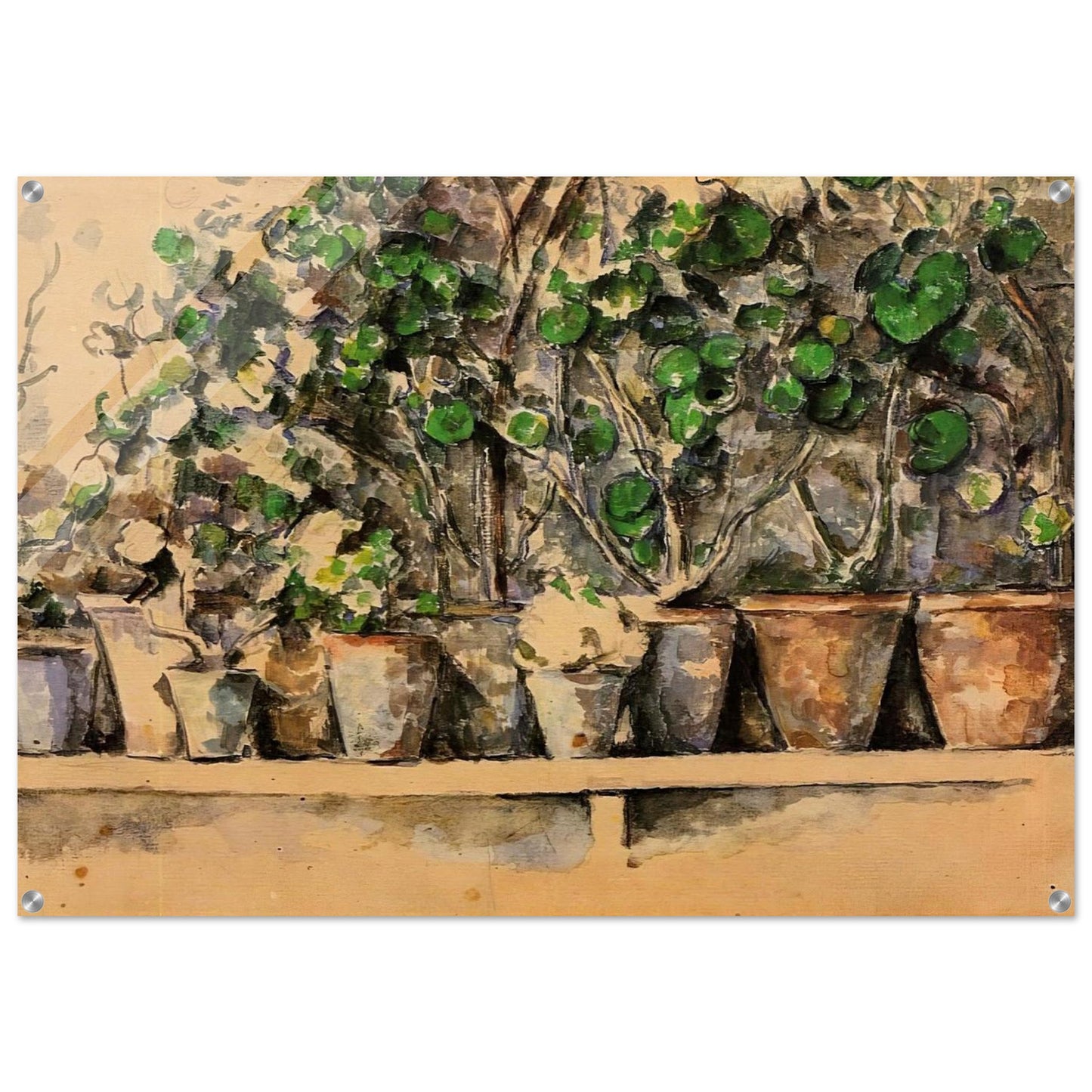 Flower Pots - Paul Cézanne Acrylic Print - 70x100 cm / 28x40″ inches | Paul Cézanne Wall Art | Paul Cézanne Prints