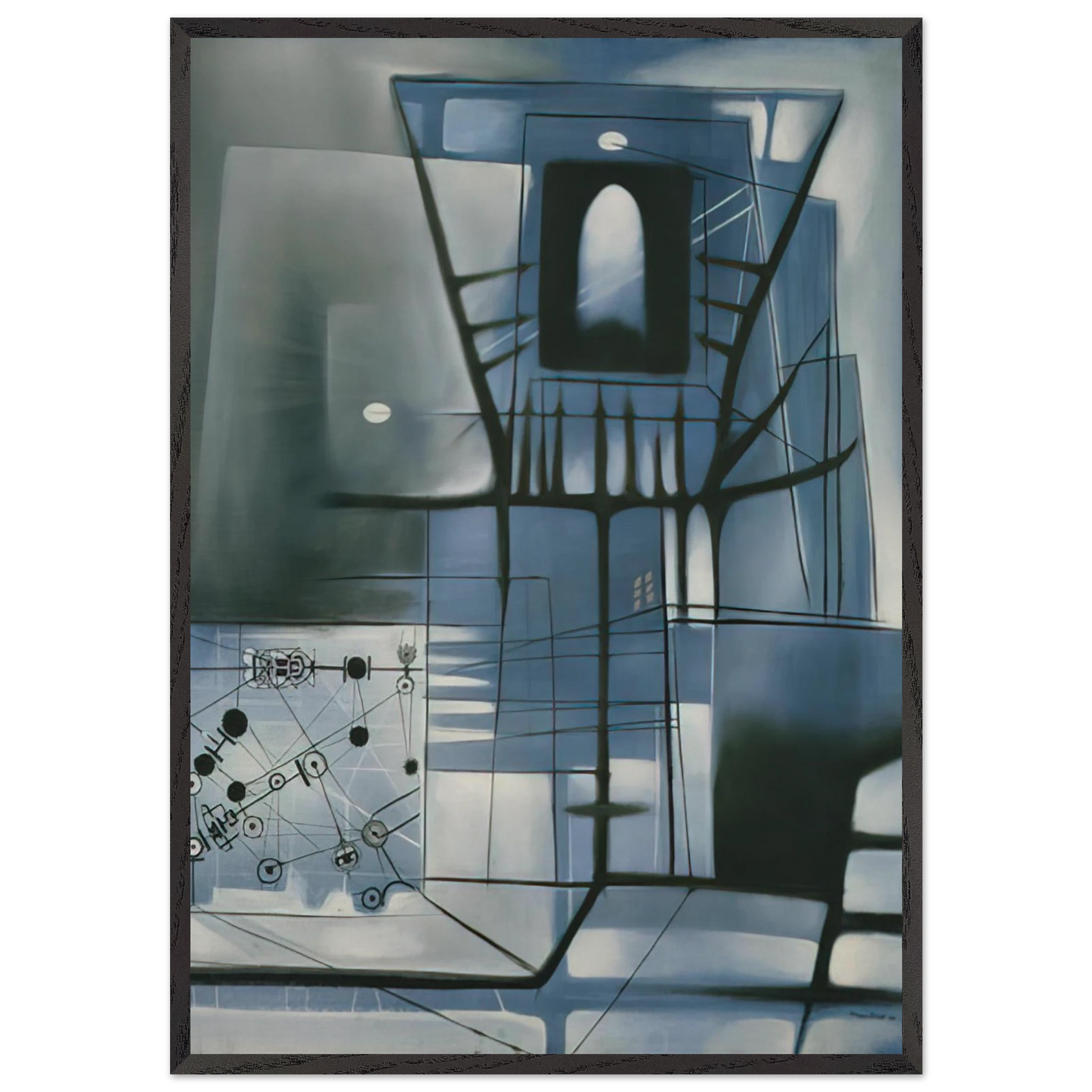 A Time for Fear - 1949 - Jimmy Ernst Framed Art Print – Black Wooden Frame - Default Title - -Framed Art Print