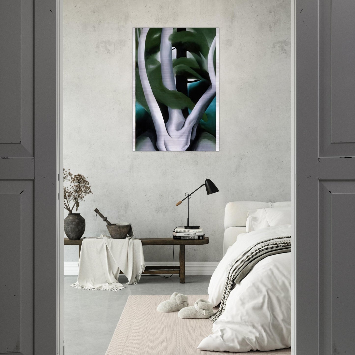 Birch and Pine Tree No. 1 - Georgia O'Keeffe Brushed Aluminum Print - 70x100 cm / 28x40 inches | Georgia O'Keeffe Aluminum Print | Georgia O'Keeffe Prints