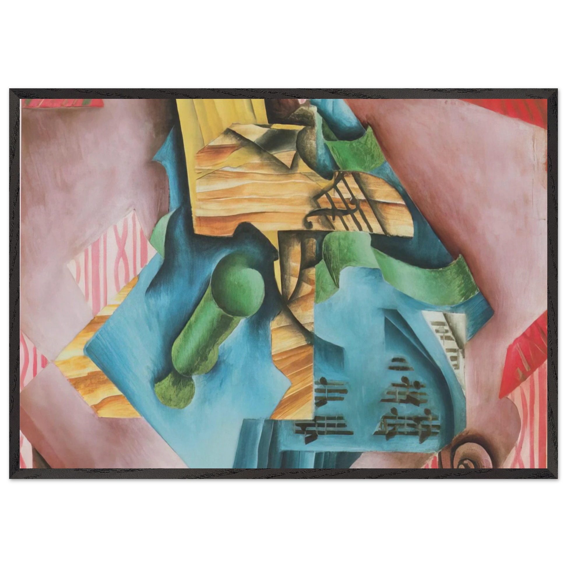 VIOLINE AND GLASS 1913 - Juan Gris Framed Art Print – Black Wooden Frame - Default Title - -Framed Art Print