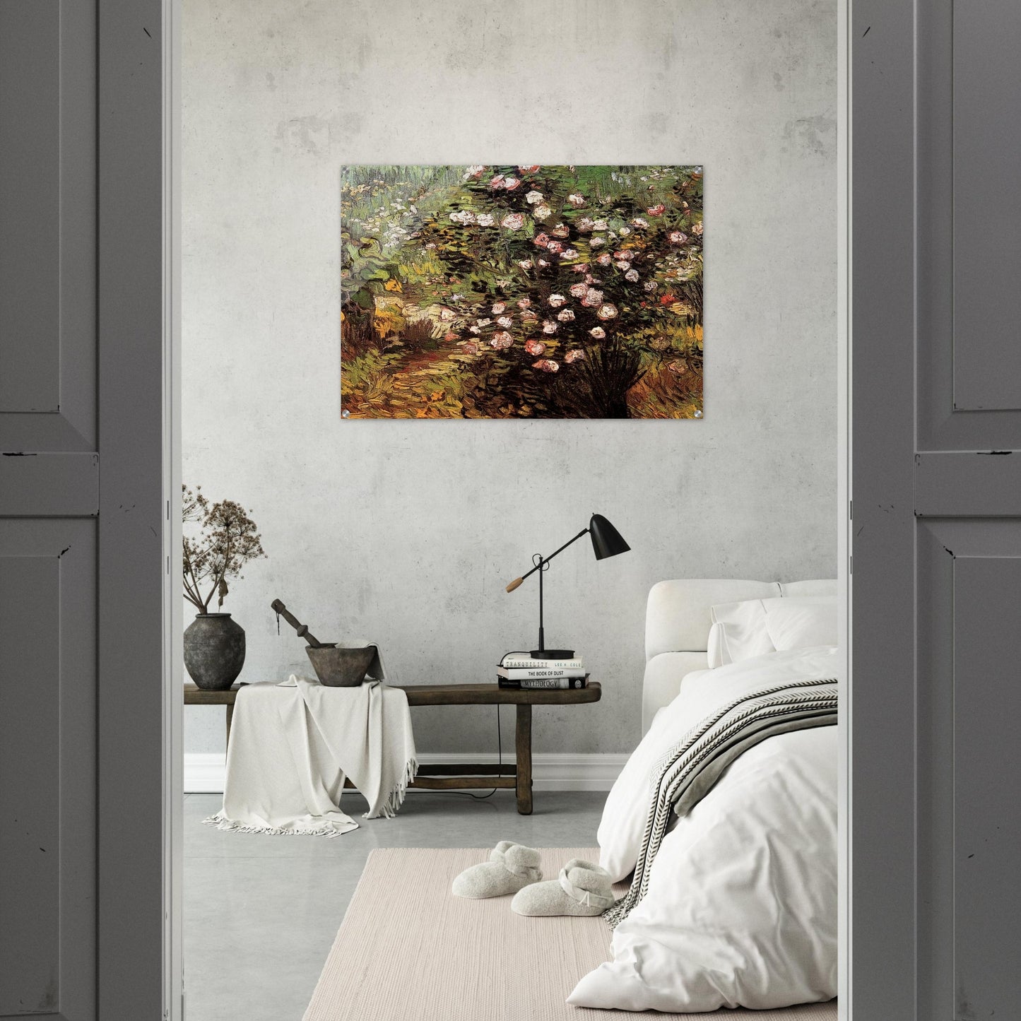 Rosebush in Blossom - Vincent van Gogh Acrylic Print - 70x100 cm / 28x40″ inches | Vincent van Gogh Wall Art | Vincent van Gogh Prints