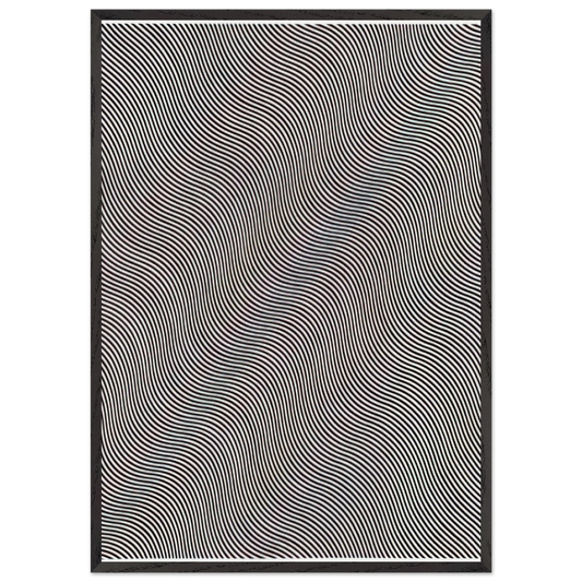 UNTITLED DIAGONAL CURVE 1966 - Bridget Riley Framed Art Print – Black Wooden Frame - Default Title - -Framed Art Print