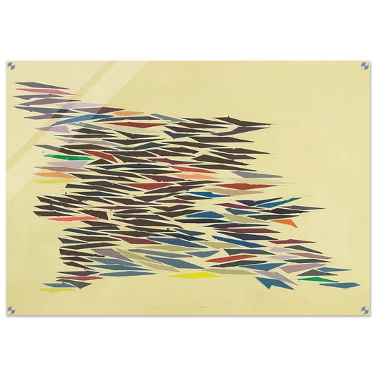 Colors with Yellow - Post-Painterly Abstraction - Robert Goodnough Acrylic Print - 70x100 cm / 28x40″ inches