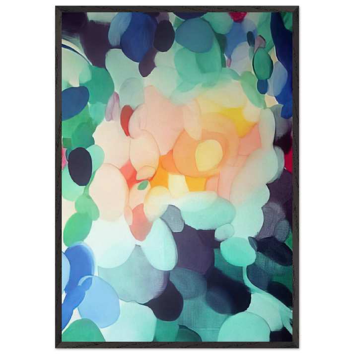 Golden Center in the Ladder - Alice Baber 70x100 cm / 28x40 inches Framed Art Print – Black Wooden Frame