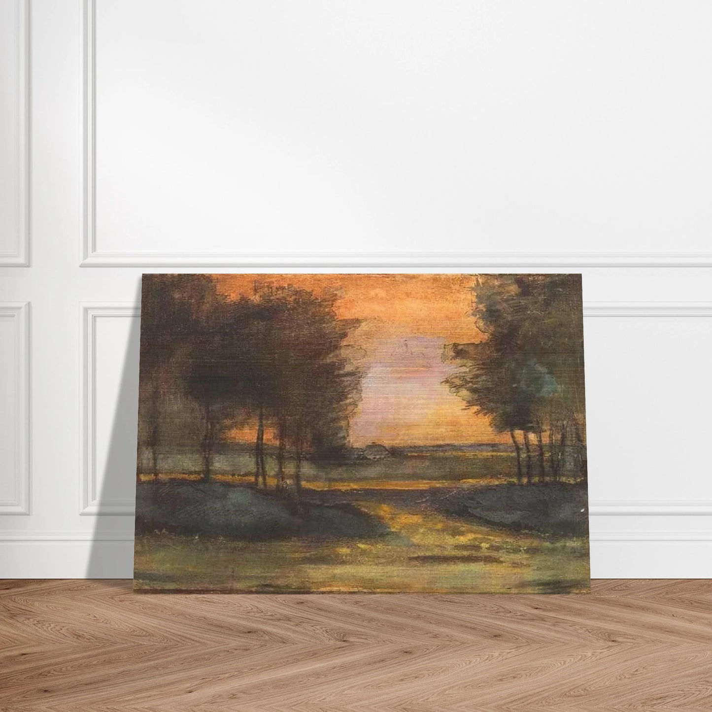 The Landscape in Drenthe - Vincent van Gogh Brushed Aluminum Print - 70x100 cm / 28x40 inches | Vincent van Gogh Aluminum Print | Vincent van Gogh Prints