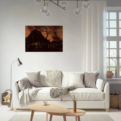 Cottage with Trees - Vincent van Gogh Brushed Aluminum Print - 70x100 cm / 28x40 inches | Vincent van Gogh Aluminum Print | Vincent van Gogh Prints