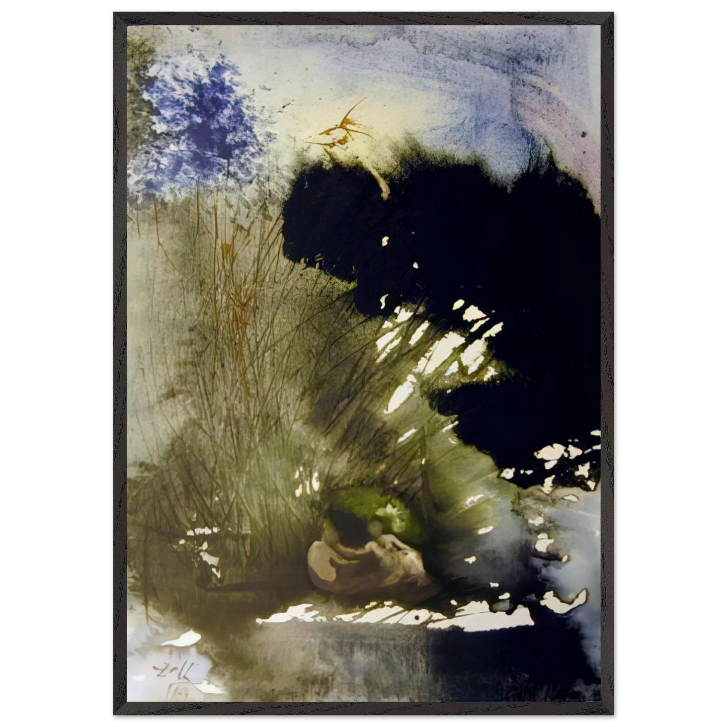 VIR ET MULIER IN PARADISO VOLUPTATIS 1967 - Salvador Dali Framed Art Print – Black Wooden Frame - Default Title - -Framed Art Print