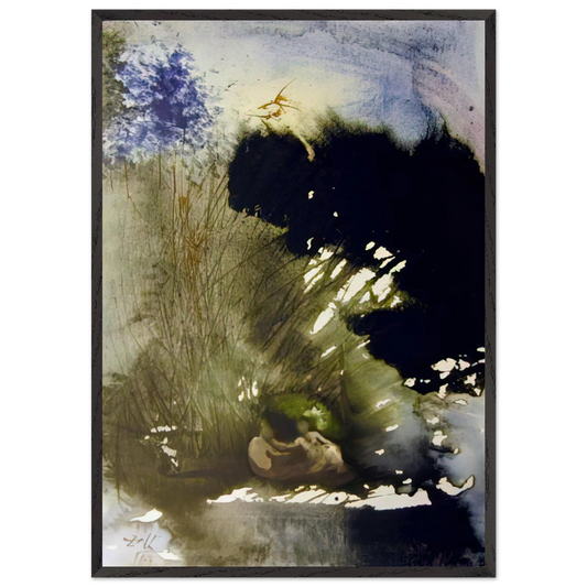 VIR ET MULIER IN PARADISO VOLUPTATIS 1967 - Salvador Dali Framed Art Print – Black Wooden Frame - Default Title - -Framed Art Print