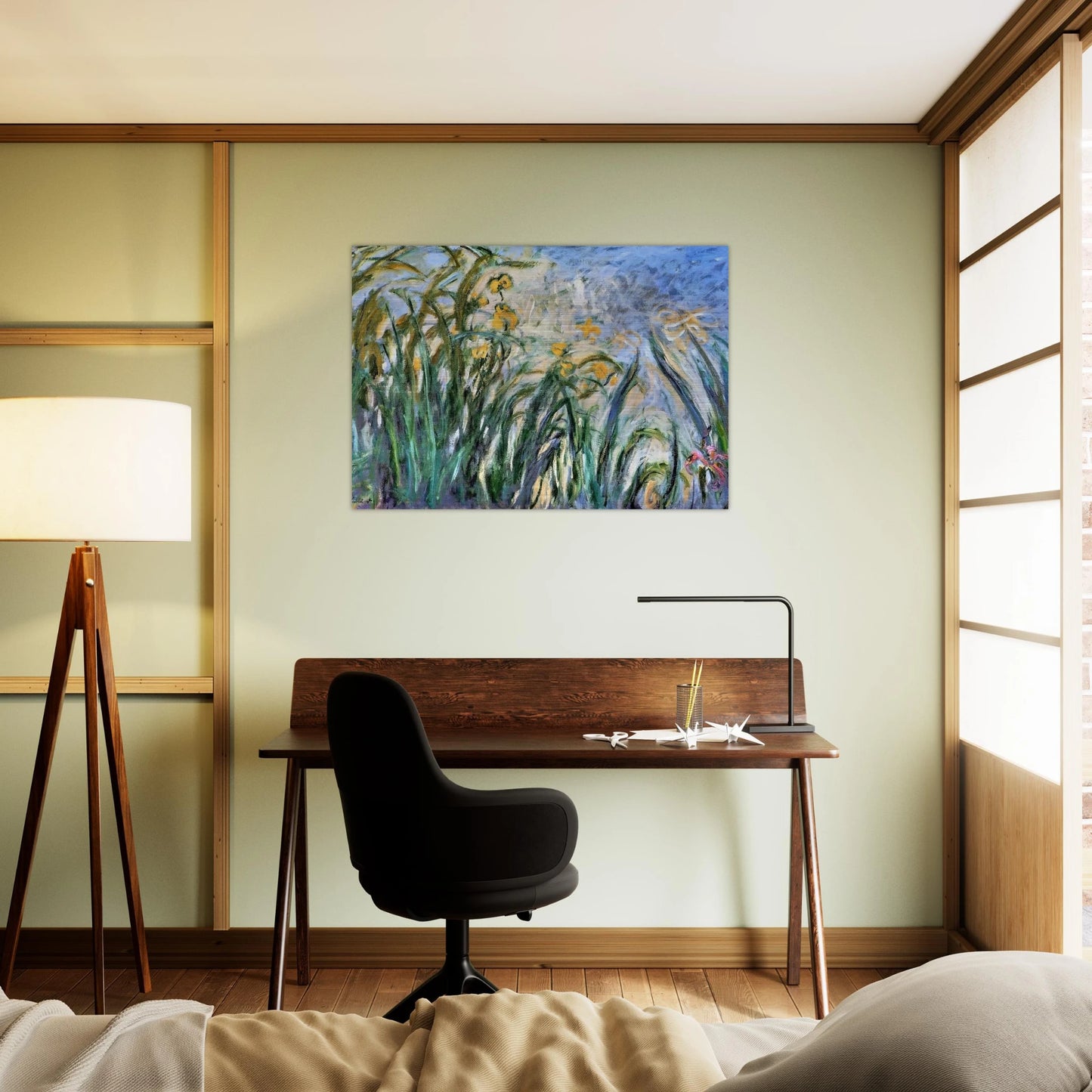 Yellow Irises and Malva - claude monet Brushed Aluminum Print - 70x100 cm / 28x40 inches | claude monet Aluminum Print | claude monet Prints