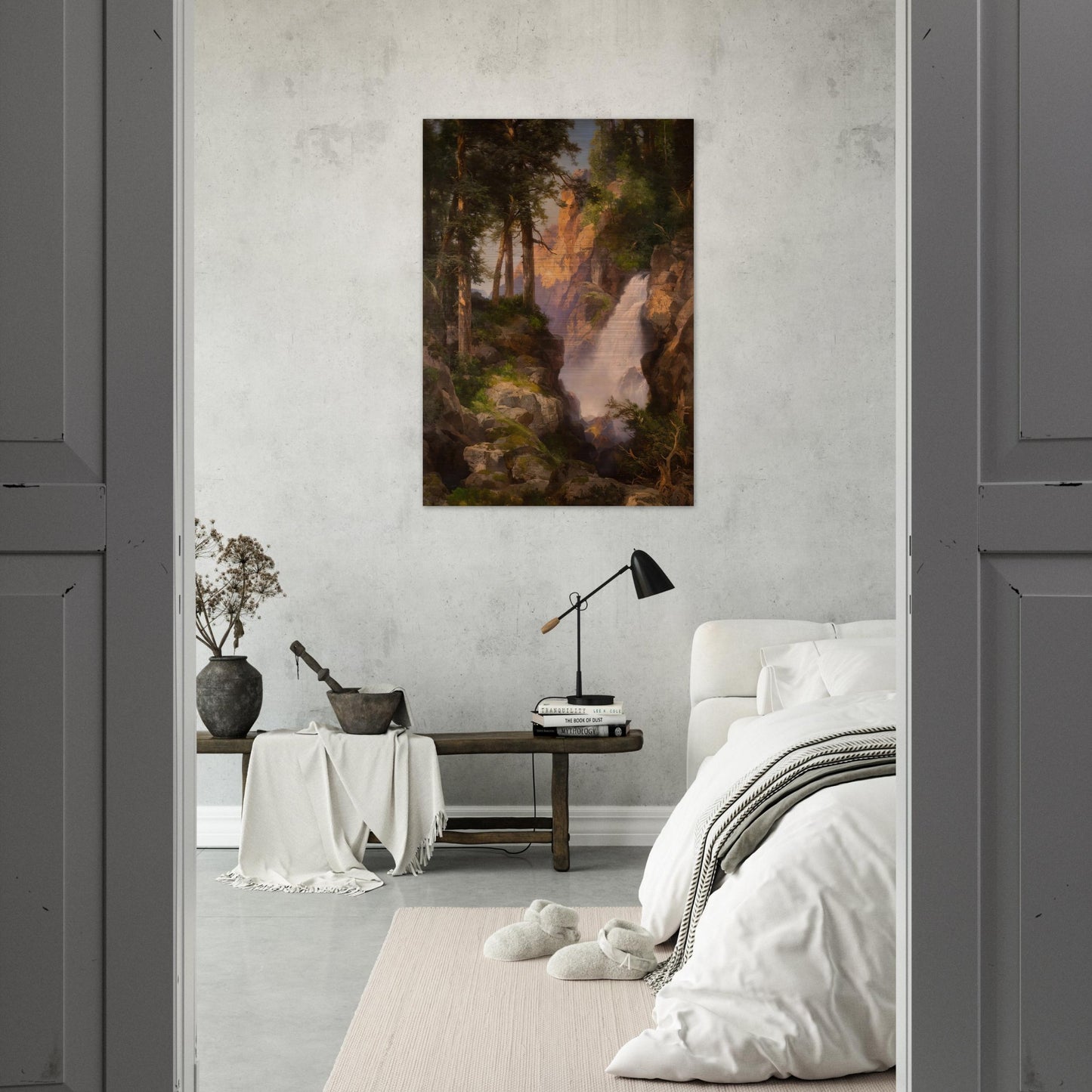 Falls at Toltec Gorge - Thomas Moran Brushed Aluminum Print - 70x100 cm / 28x40 inches | Thomas Moran Aluminum Print | Thomas Moran Prints