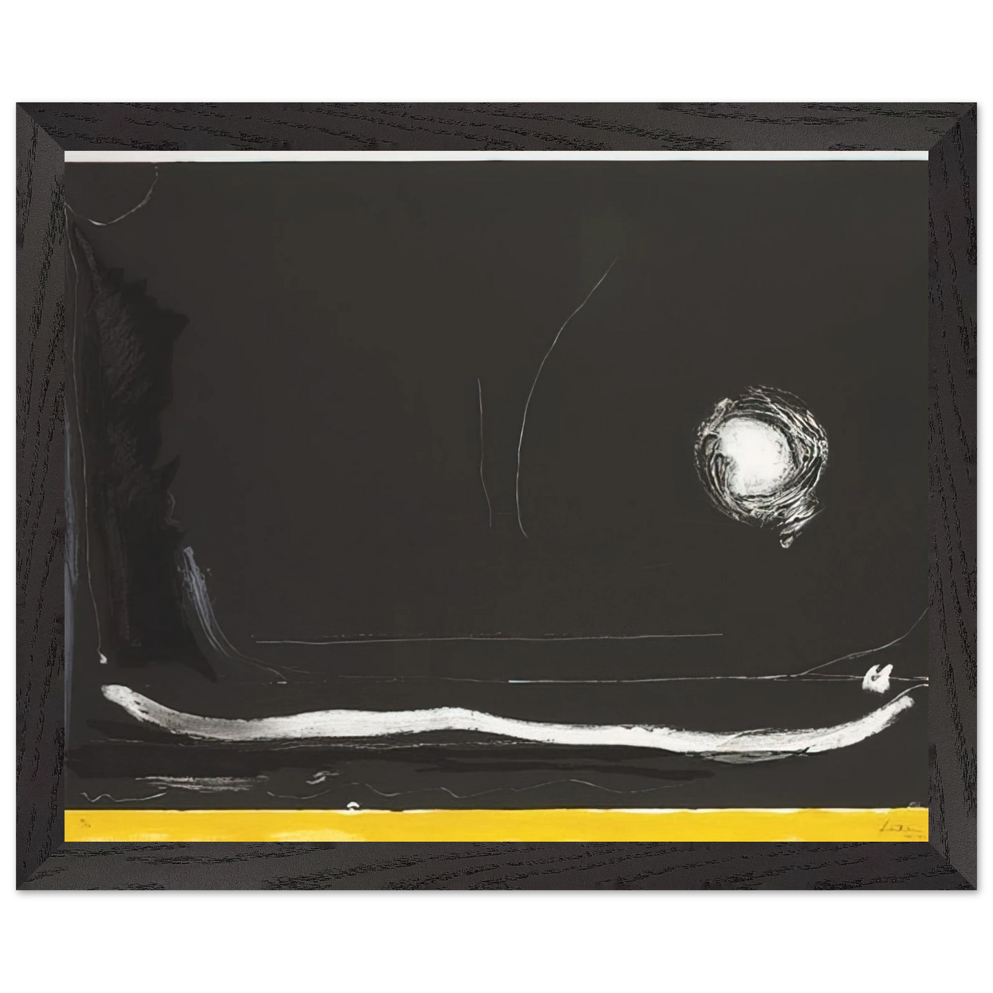 Helen Frankenthaler - Yellow Jack - 1985 Wall art - 27x35 cm / 11x14 Inches - Premium Wooden Framed Poster With Fine Art Paper - White frame
