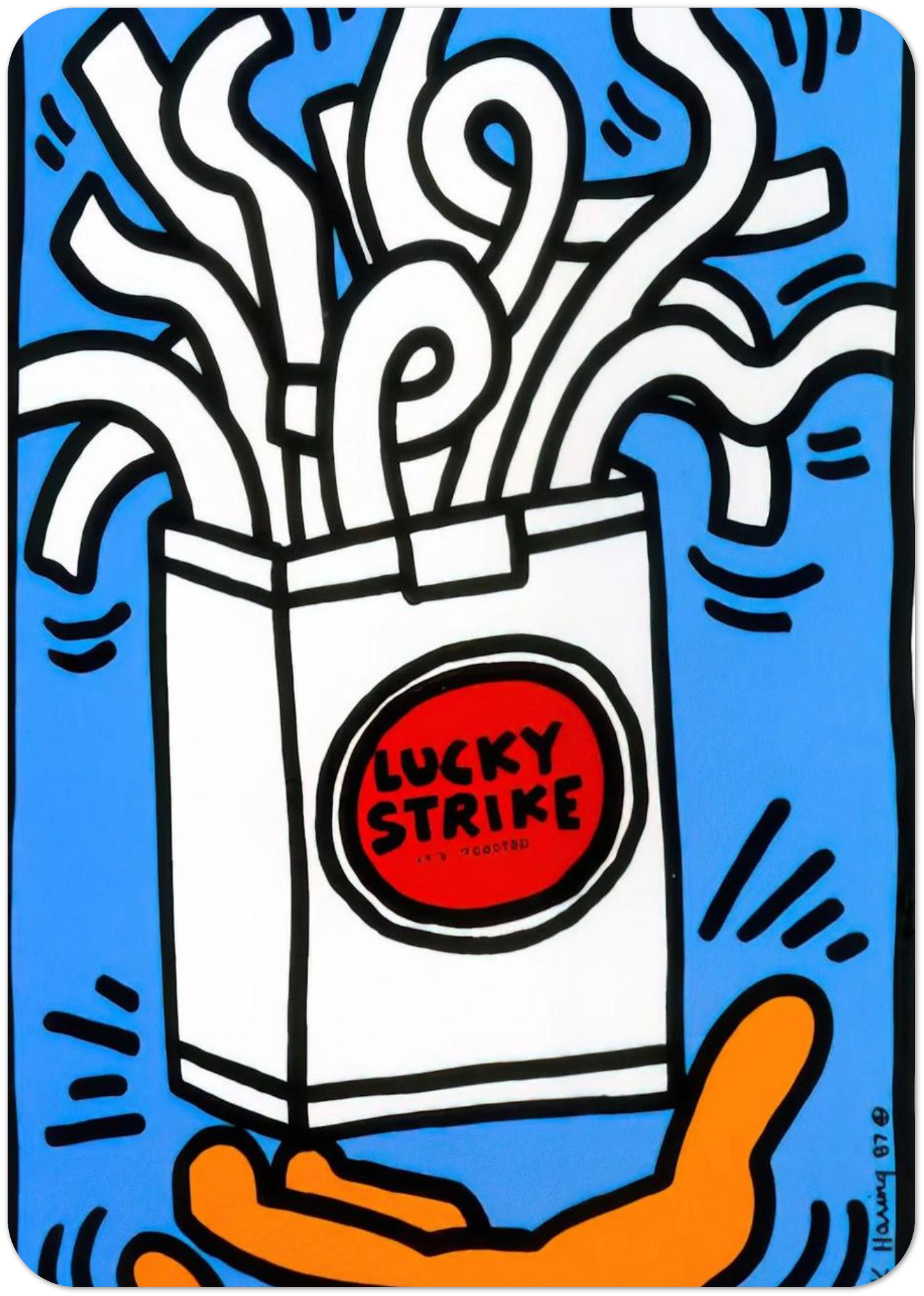 LUCKY STRIKE 1987 By Keith Haring Pack of 10 Post Cards | Keith Haring Post Cards | A6 (10.5 x 14.8 cm) - 4.1 x 5.8 inches