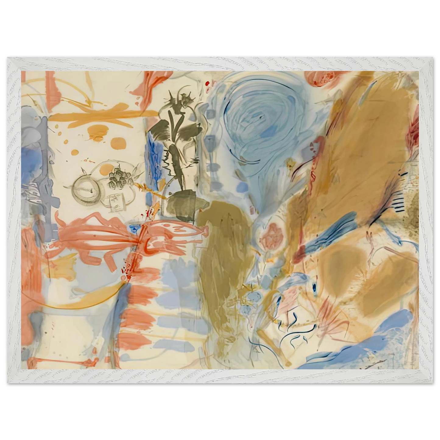 Helen Frankenthaler - Western Dream, 1957- Wall Art - 60x80 cm / 24x32 inches - Premium Wooden Framed Poster With Fine Art Paper - Black frame