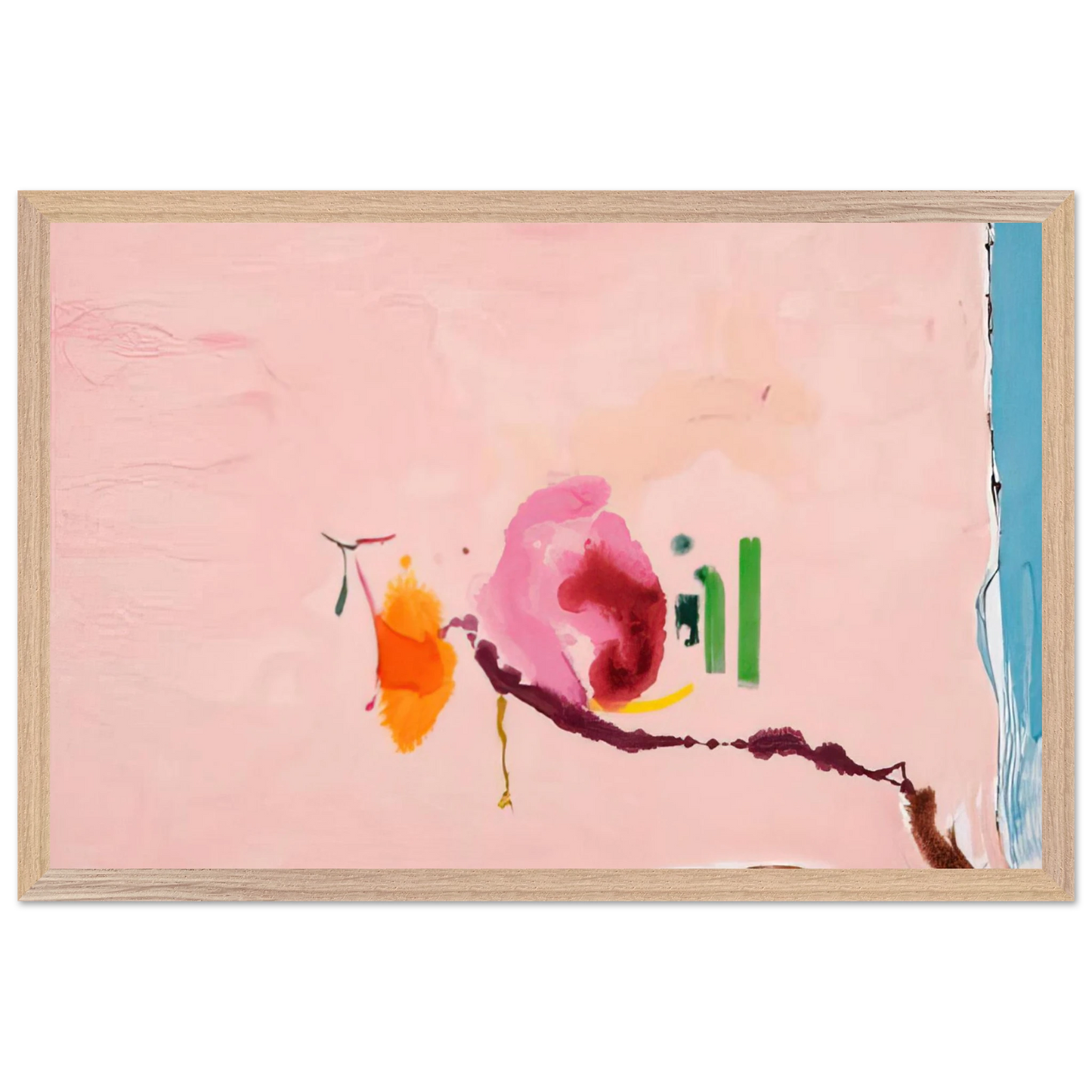 Helen Frankenthaler - Flirt - 1995 Wall art - 45x60 cm / 18x24 inches - Premium Wooden Framed Poster With Fine Art Paper - Black frame