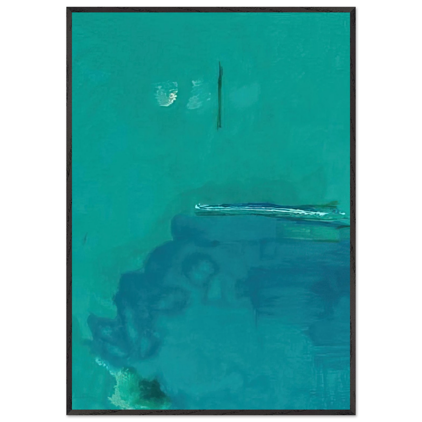 Helen Frankenthaler - Contentment Island - 2004 Wall art - 13x18 cm / 5x7 inches - Premium Wooden Framed Poster With Fine Art Paper - Wood frame