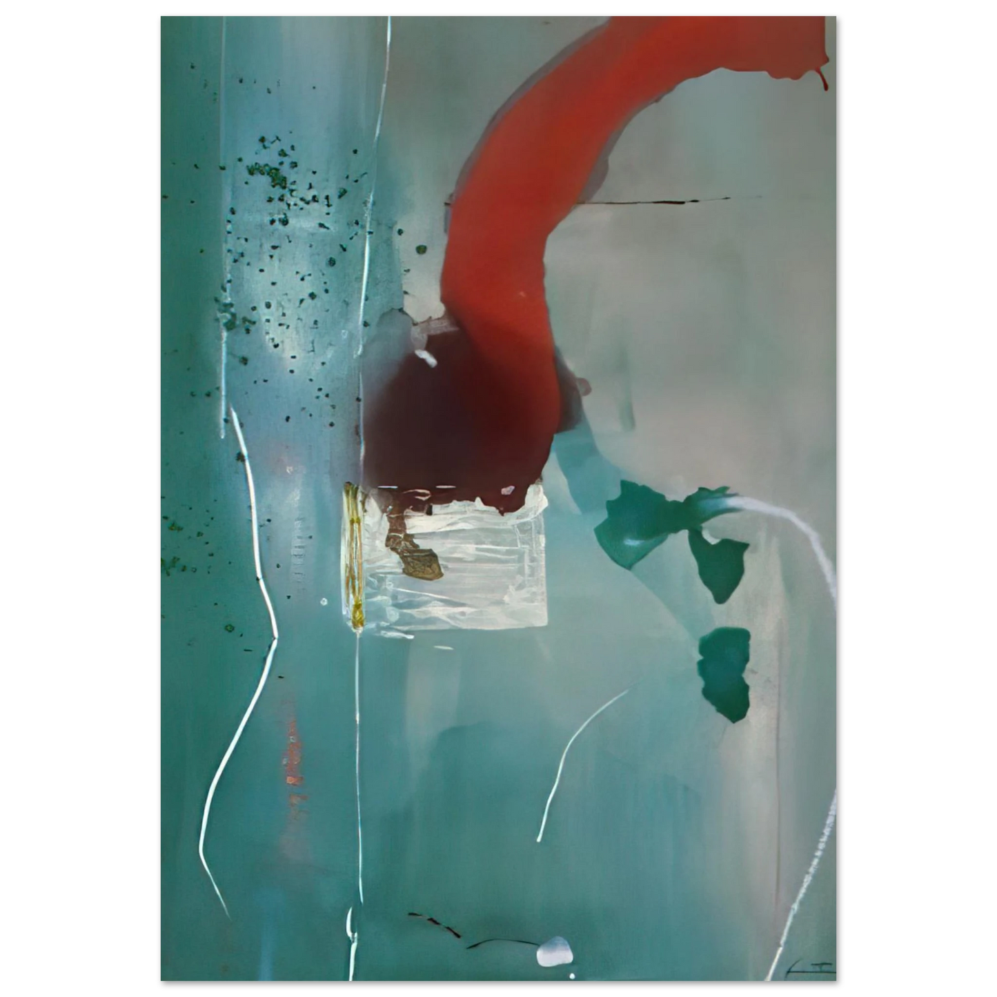 Helen Frankenthaler - Square One - 1985 Wall art - 40x50 cm / 16x20 Inches - Premium Wooden Framed Poster With Fine Art Paper - Wood frame