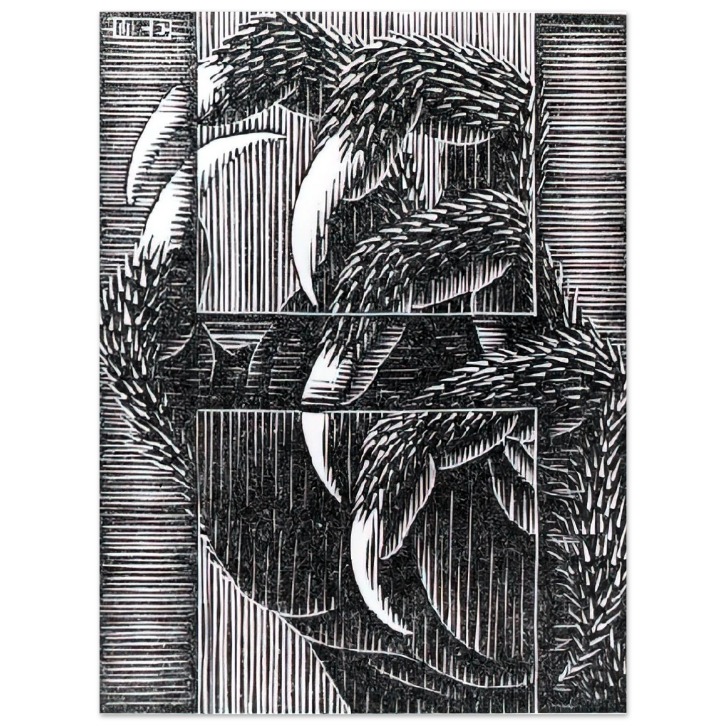 MC Escher - ESCHER (13) Wall Art - 21x29.7 cm / 8x12" - Premium Wooden Framed Poster With Fine Art Paper - Wood frame