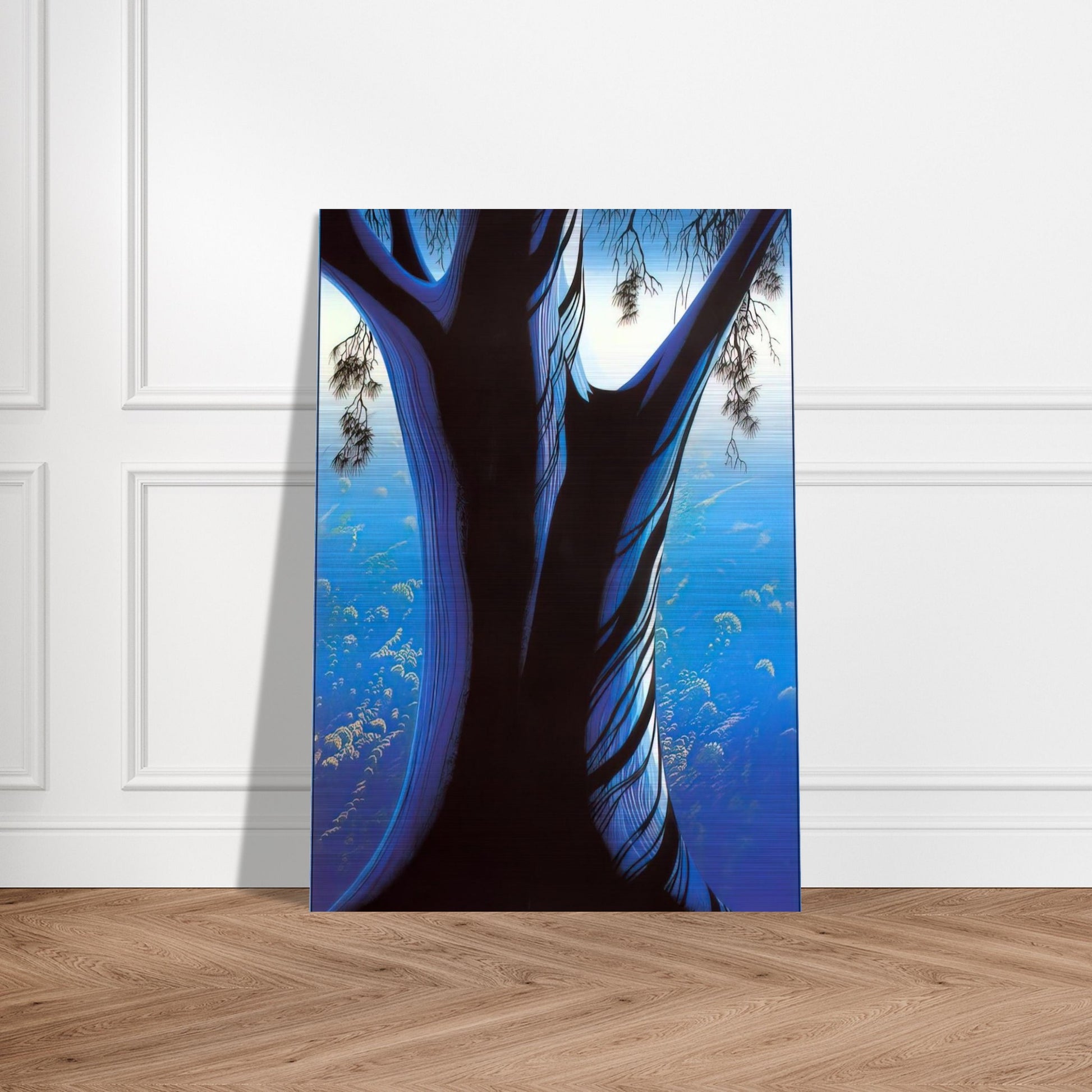 Blue Pine - Eyvind Earle Brushed Aluminum Print - 70x100 cm / 28x40 inches | Eyvind Earle Aluminum Print | Eyvind Earle Prints