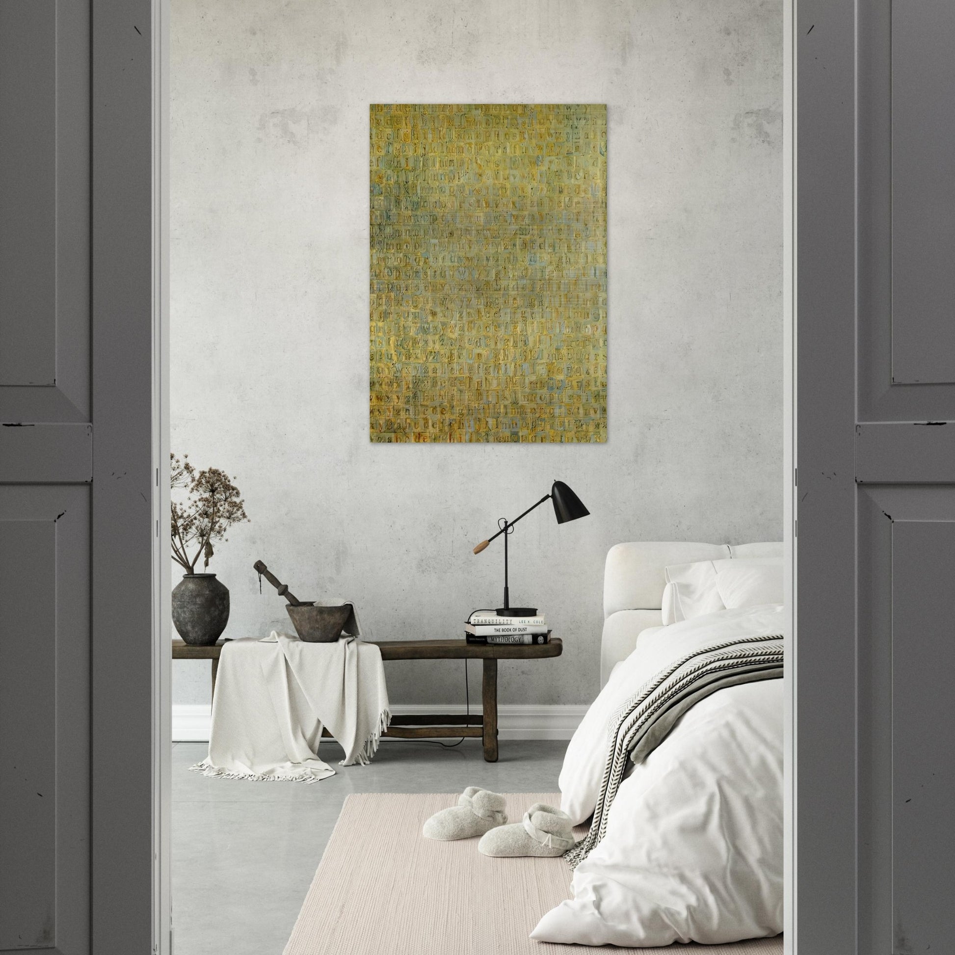 GREY ALPHABETS - Jasper Johns Brushed Aluminum Print - 70x100 cm / 28x40 inches | Jasper Johns Aluminum Print | Jasper Johns Prints