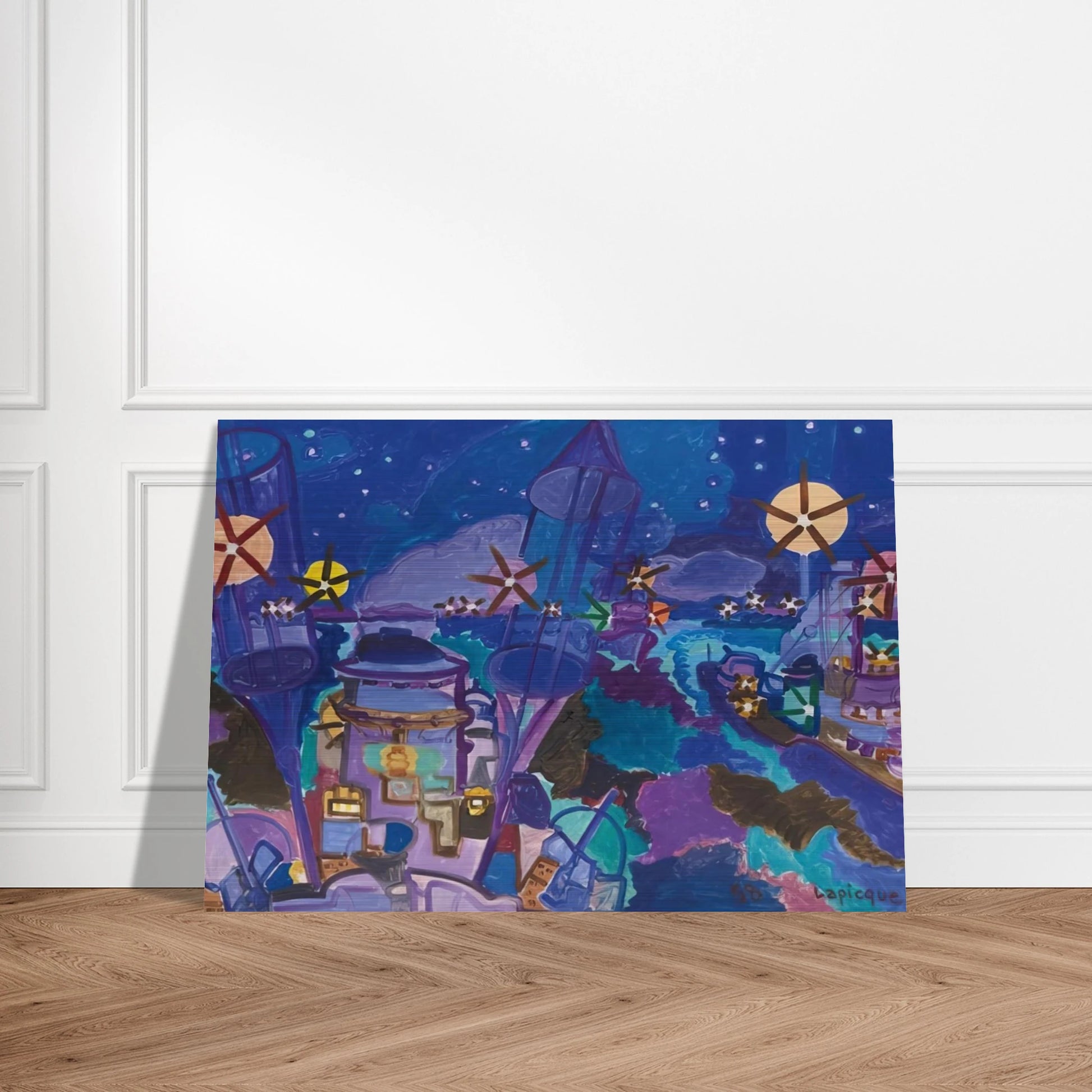 Manœuvres de nuit - 1958 - Charles Lapicque Brushed Aluminum Print - 70x100 cm / 28x40 inches | Charles Lapicque Aluminum Print | Charles Lapicque Prints