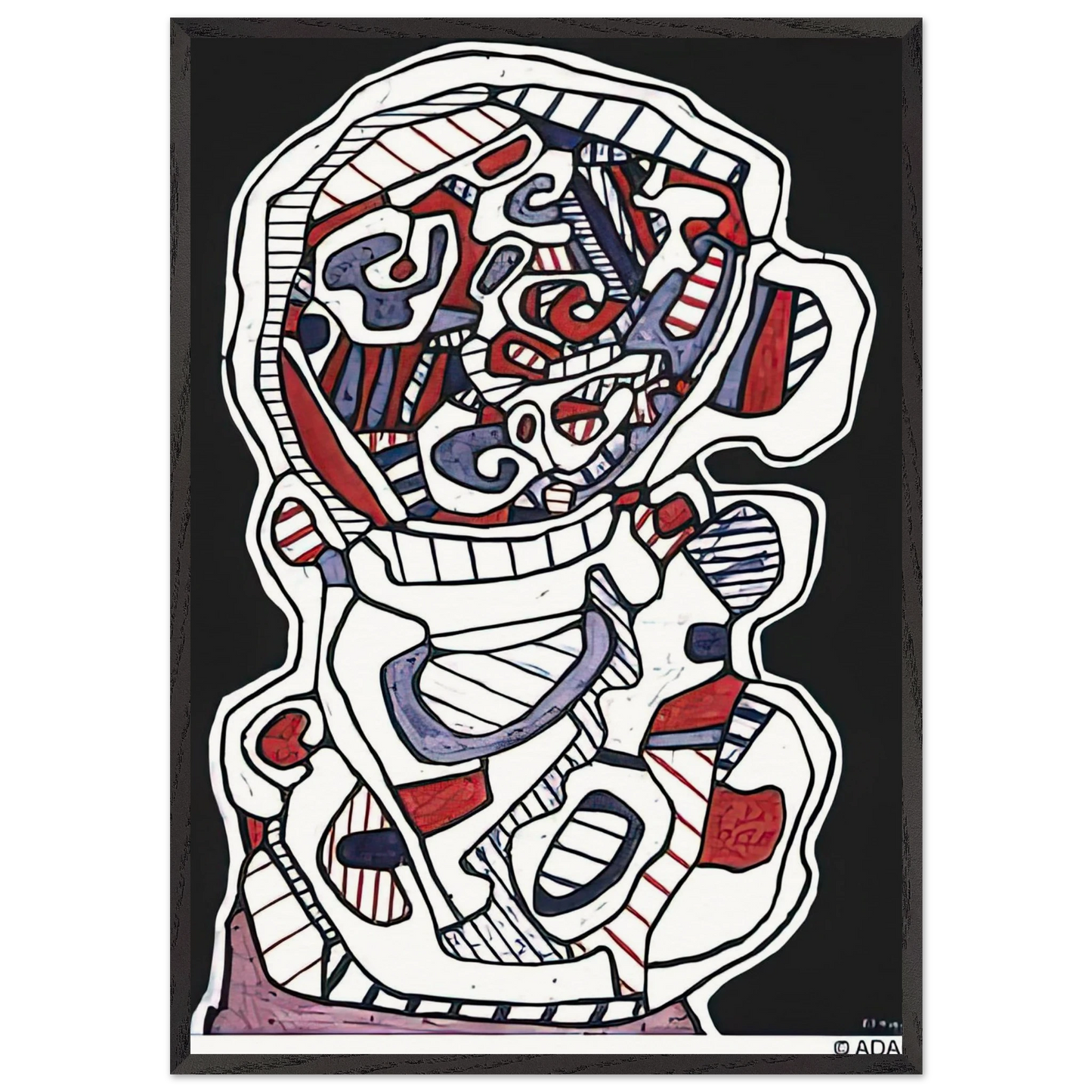 TEA VII - Jean Dubuffet Framed Art Print – Black Wooden Frame - Default Title - -Framed Art Print