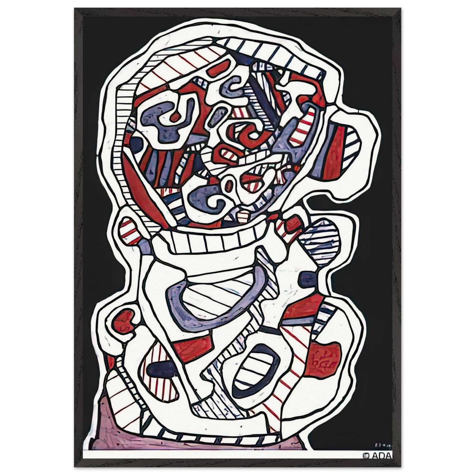 TEA VII - Jean Dubuffet Framed Art Print – Black Wooden Frame - Default Title - -Framed Art Print