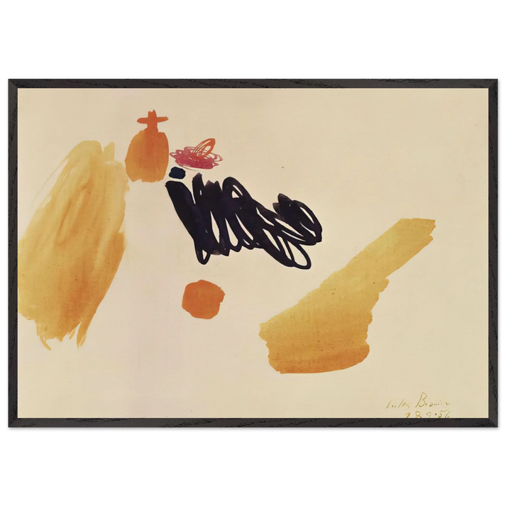 18956 - 1956 - Julius Bissier 70x100 cm / 28x40 inches Framed Art Print – Black Wooden Frame