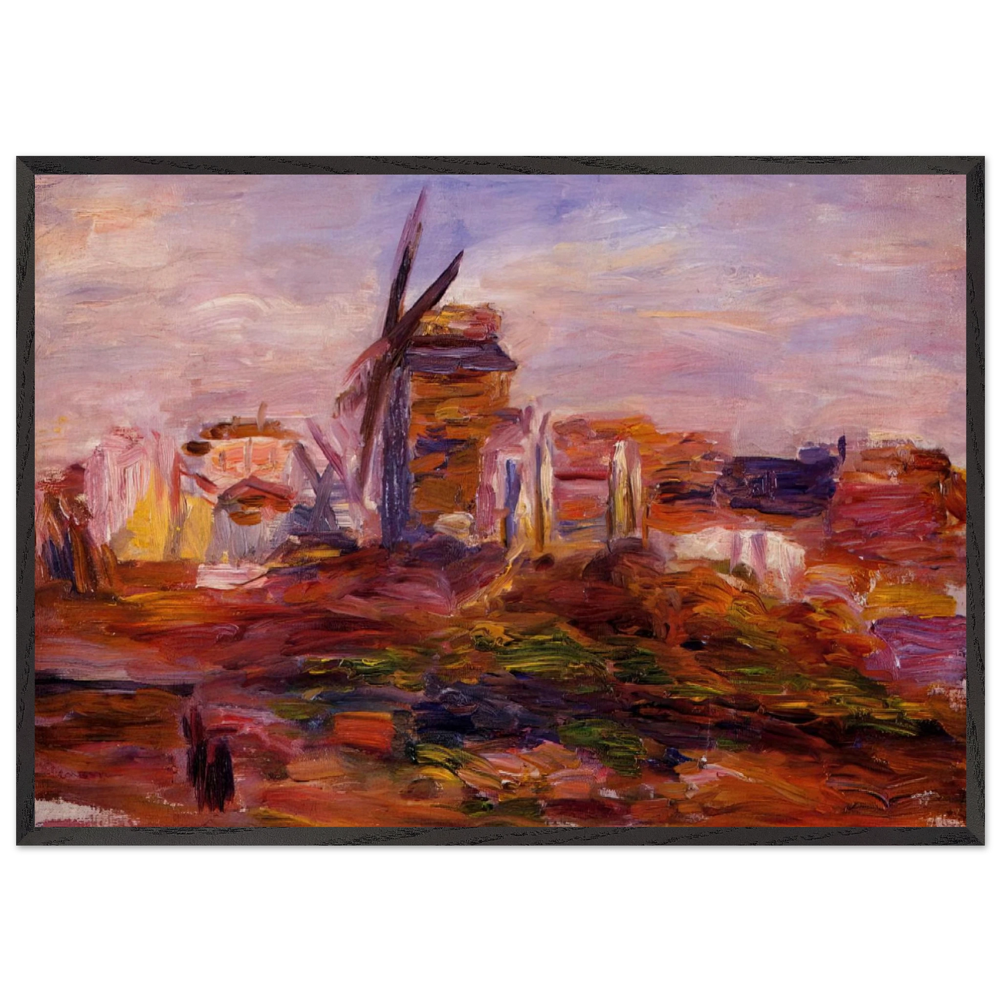 Windmill - Pierre-Auguste Renoir Framed Art Print – Black Wooden Frame - Default Title - -Framed Art Print