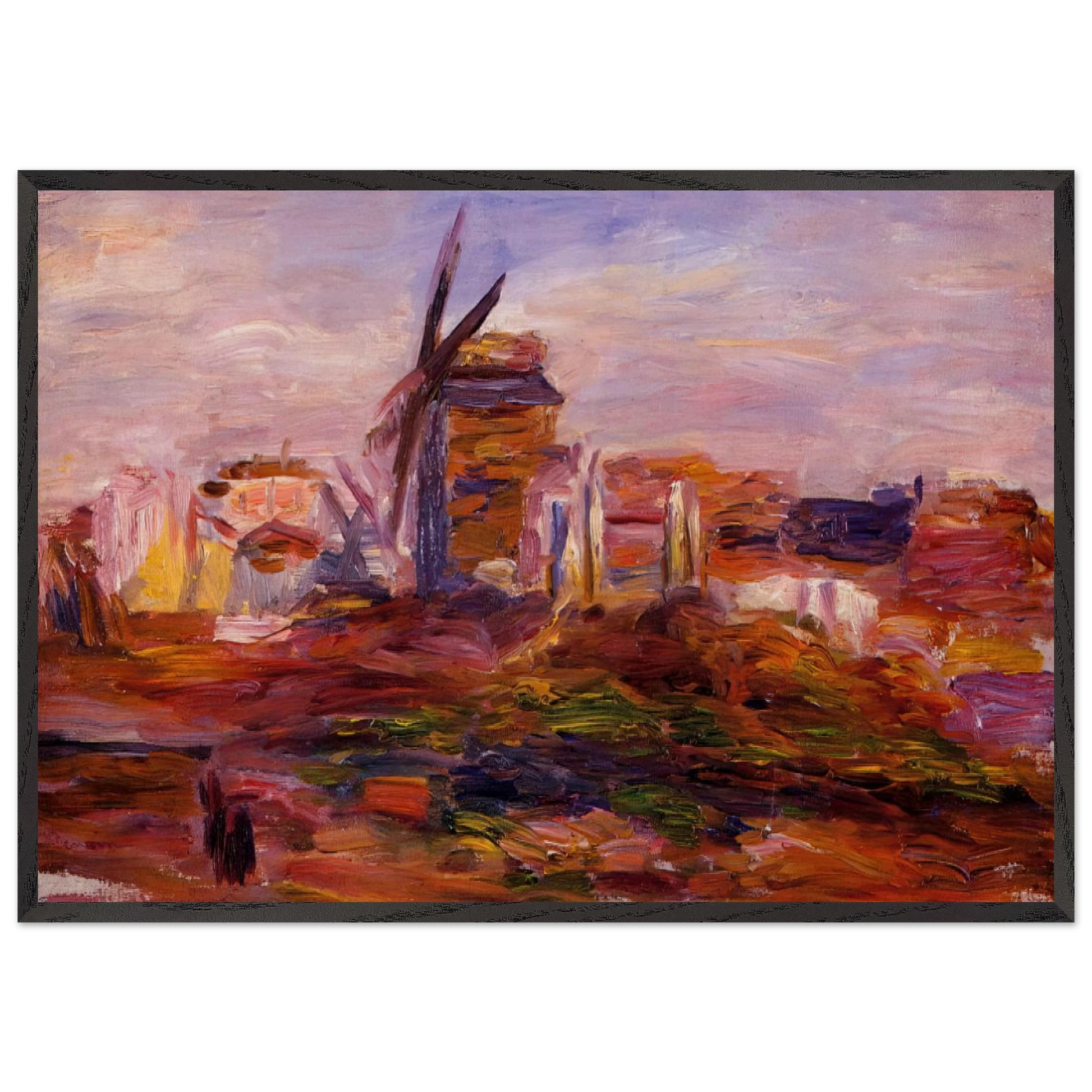 Windmill - Pierre-Auguste Renoir Framed Art Print – Black Wooden Frame - Default Title - -Framed Art Print
