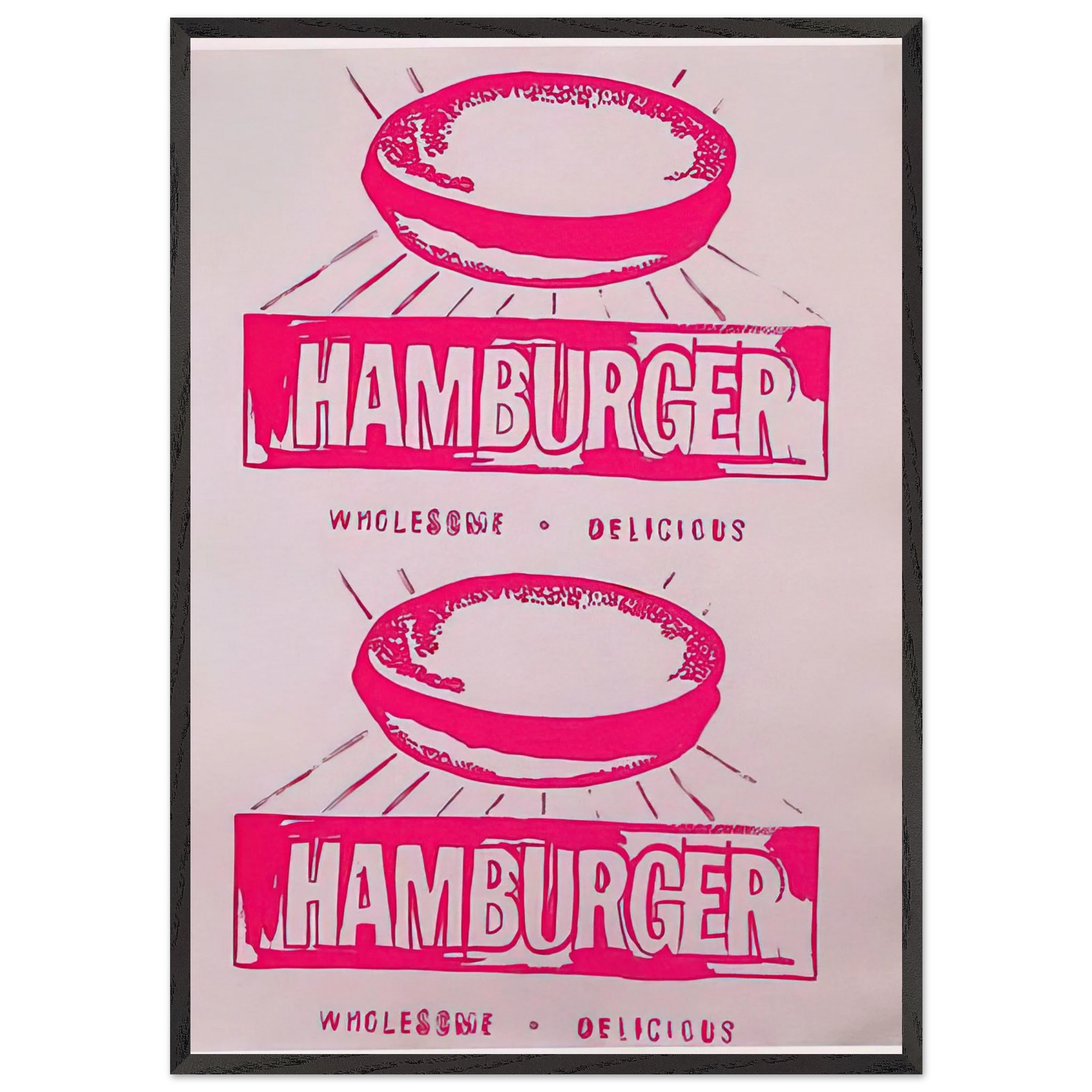 Double Hamburger - Andy Warhol Framed Art Print – Black Wooden Frame - Default Title - -Framed Art Print