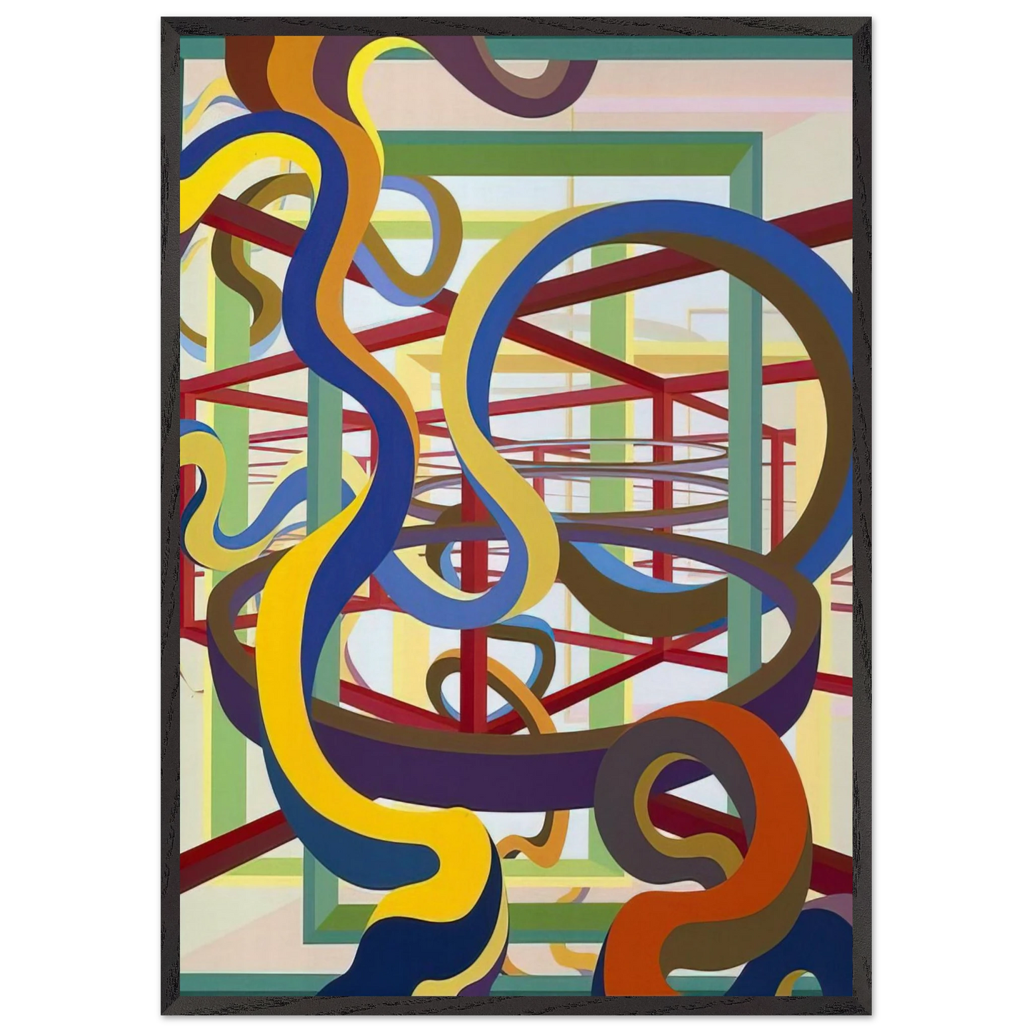 Vorcex IV - Al Held Framed Art Print – Black Wooden Frame - Default Title - -Framed Art Print