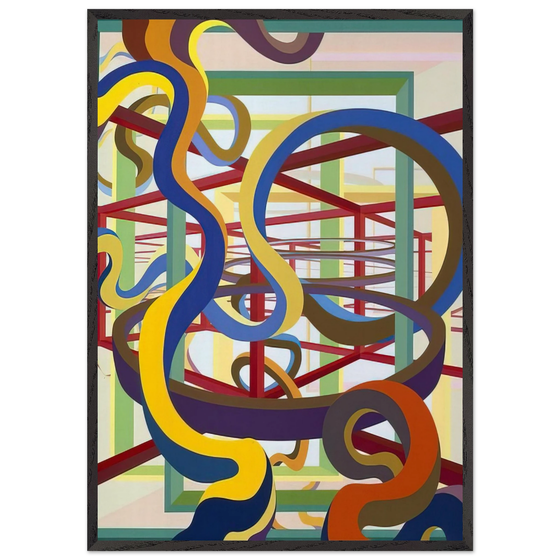 Vorcex IV - Al Held Framed Art Print – Black Wooden Frame - Default Title - -Framed Art Print