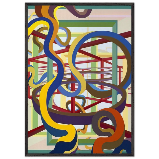 Vorcex IV - Al Held Framed Art Print – Black Wooden Frame - Default Title - -Framed Art Print