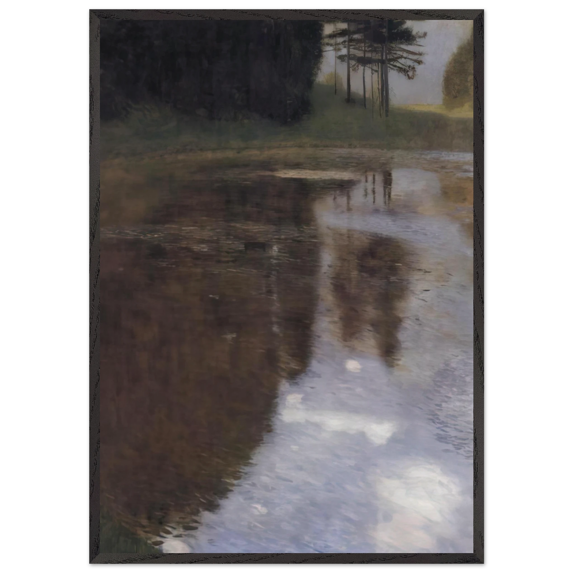 QUIET POND IN THE PARK OF APPEAL - Gustav Klimt Framed Art Print – Black Wooden Frame - Default Title - -Framed Art Print